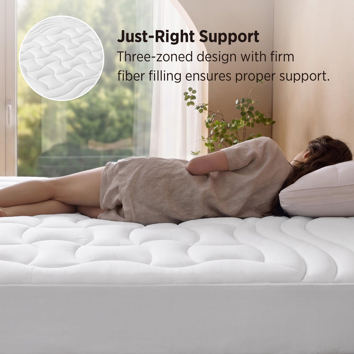 Bedsure Waterproof Mattress Protector Queen Size - Quilted Fitted Waterproof Mattress Pad Topper with 8-21 Inches Deep Pocket, Noiseless Bed Cover Padded, Machine Washable,White, 60x80 Inches