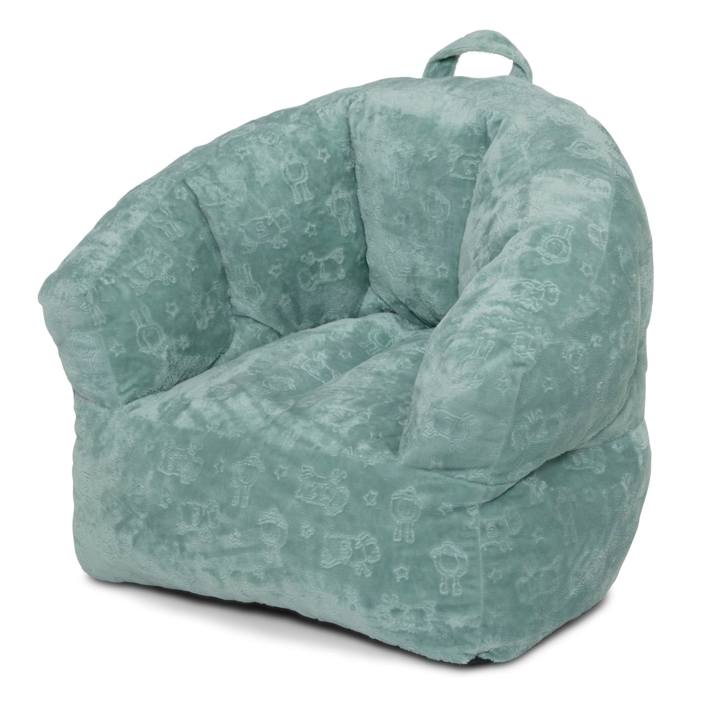 Delta Children - Serta Kids Plush Barrel Toddler Chair, Soft Foam Chair Bean Bag Chair Alternative for Boys and Girls, Cozy Seat for Reading, Watching Cartoons, Playroom Nursery Bedroom, Sage