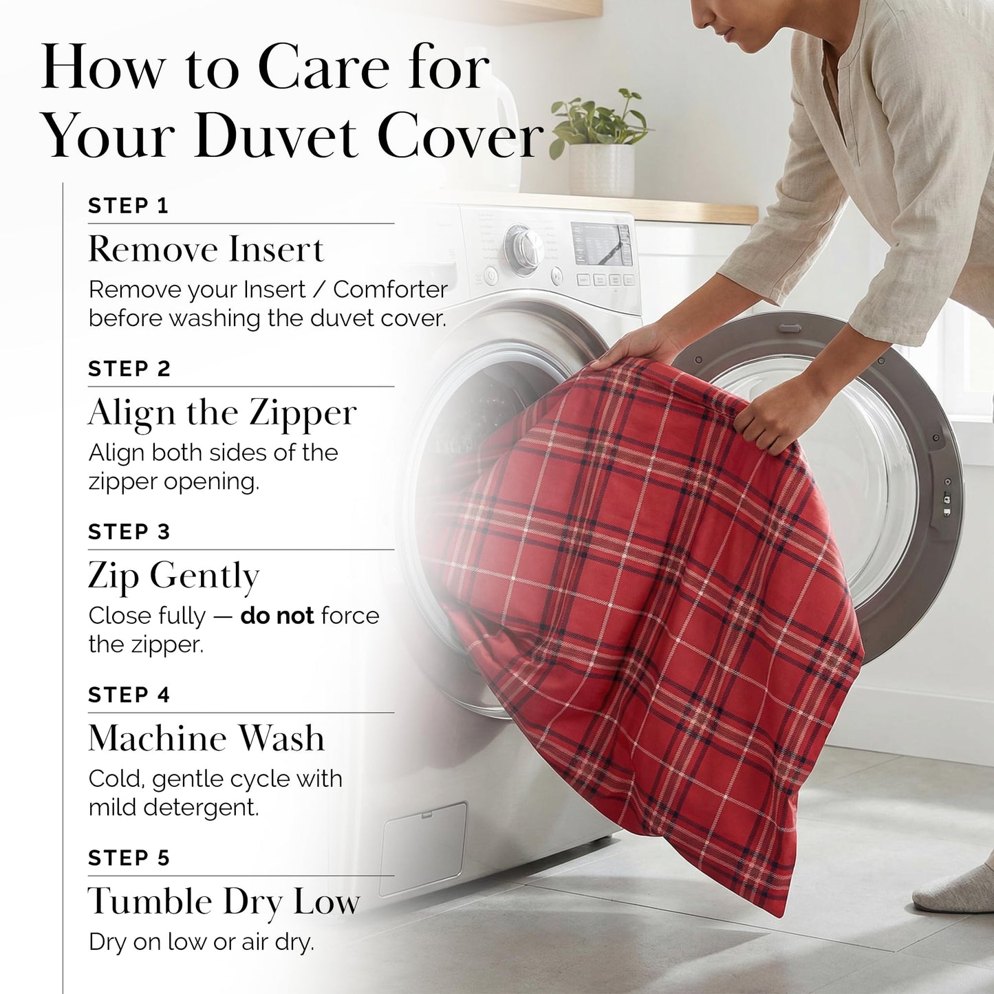 Southshore Fine Living Inc. Duvet Cover King/California King Size Set –Extra Soft Bedding w/ Zipper Closure –King Duvet Cover Set 108"x98", 2 Pillow Shams 20"x36" – Wrinkle Resistant– Vilano Plaid Red