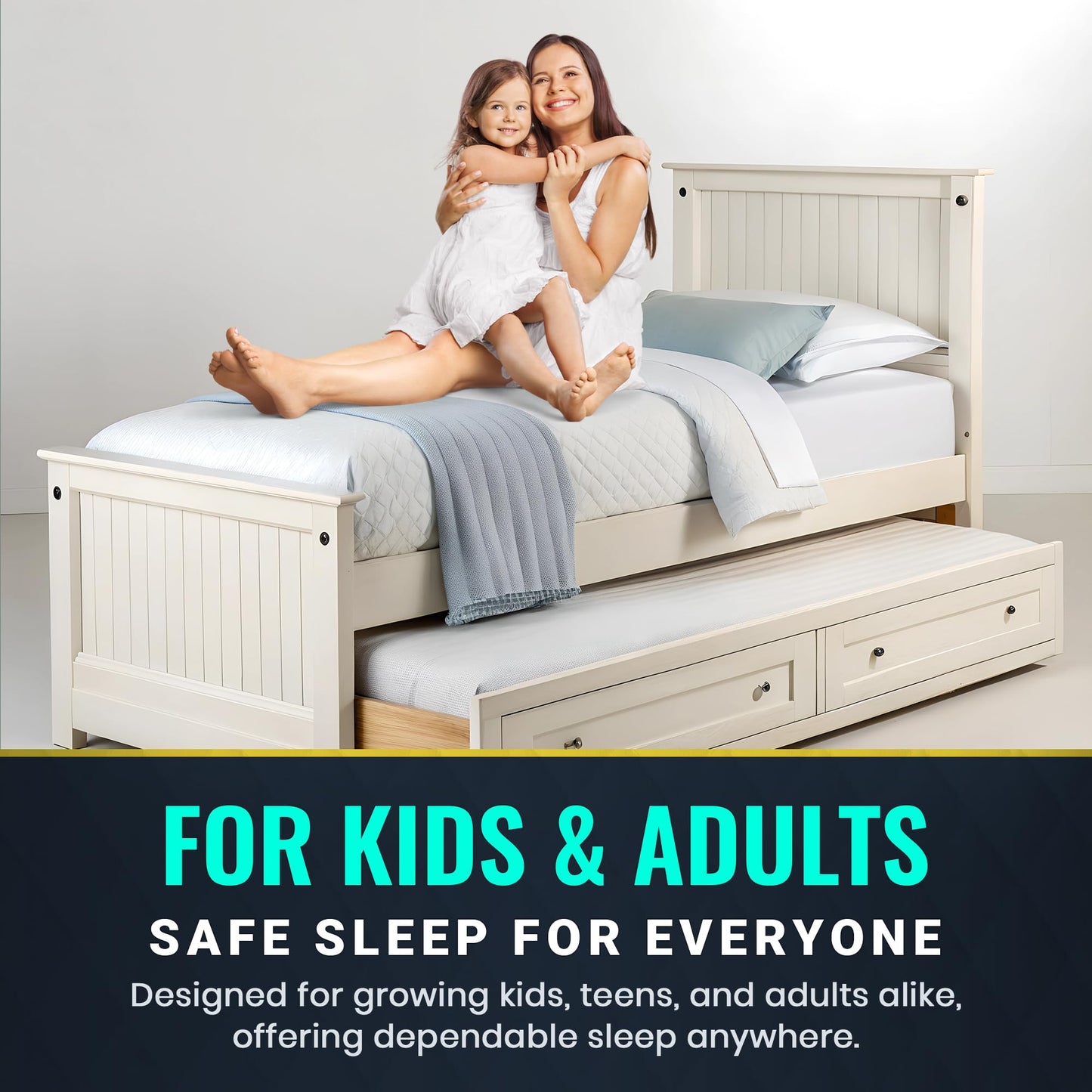 FORTNIGHT BEDDING 3-Inch Foam Mattress with Water Resistant Vinyl Cover, Firm Mattress, Sleep Mattress for Kids and Adults, Mattress in a Box CertiPUR-US Certified, Made in USA (Narrow Twin)