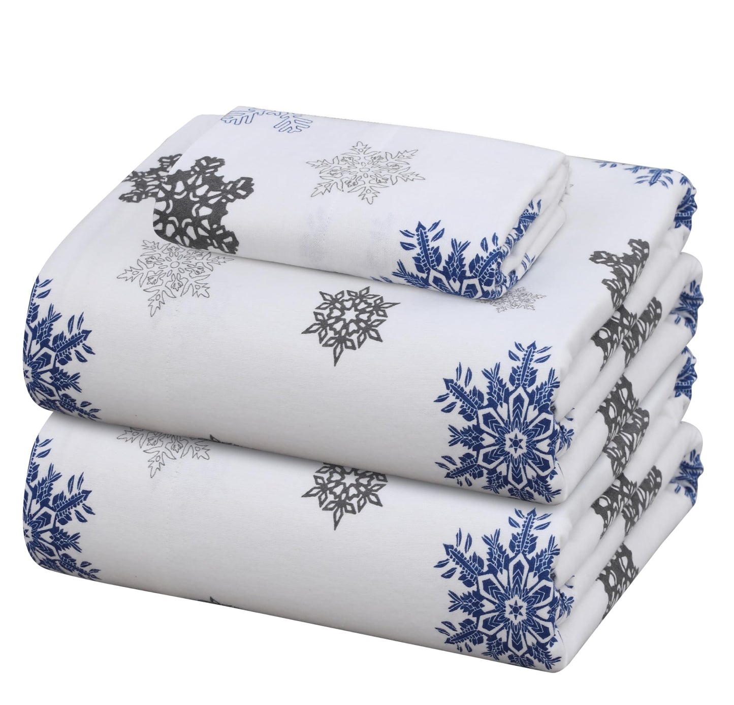 ZOYER Flannel Sheets Twin Size - 100% Cotton Double Brushed Twin Sheets Set, Deep Pockets 16 Inches, All Seasons Breathable & Extra Soft Bed Sheets, Warm & Cozy, 3 Piece, White Snow