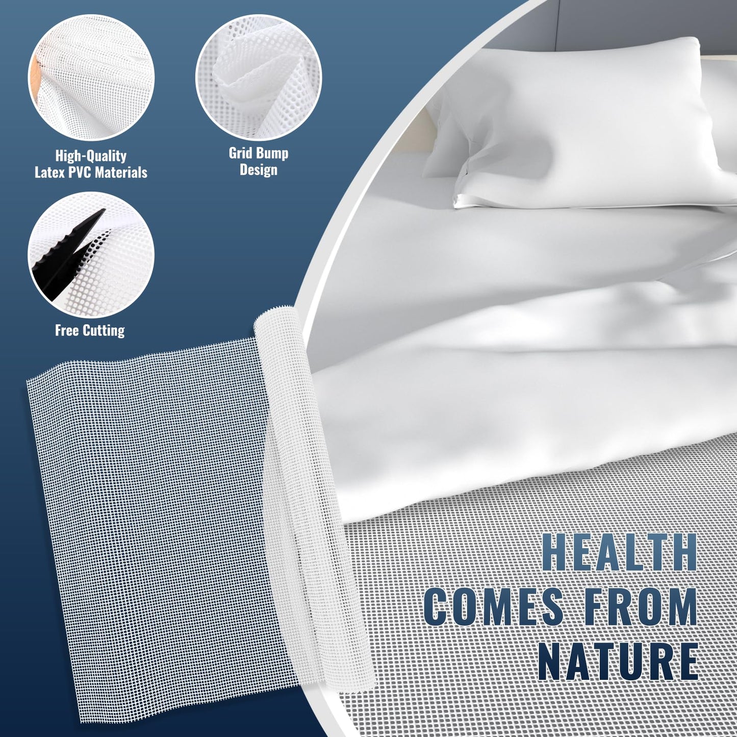 Comfypad Silicone Mattress Gripper Twin, 36 x 72 in, Non-Slip Breathable Grip Liner Mat, Slide Stopper, Keep Mattress from Sliding for Bed, Sofa, Couch, Chair Cushion