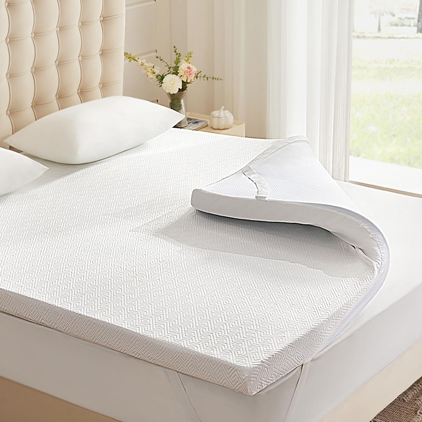 Eiayeebil 3 Inch Memory Foam Mattress Topper Twin XL, Memory Foam Pad with Removable & Washable Cover, Bed Topper for Back Pain, Non-Slip Ventilated Design, Twin XL Size