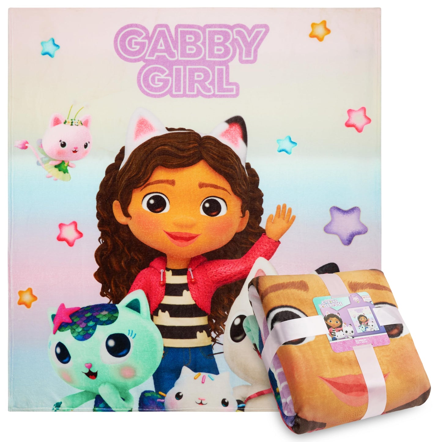 Gabby's Dollhouse Fleece Bed Blanket for Kids Super Soft Blanket Fleece Throws 59.1” x 51.2” Warm Blankets - Girls Gifts