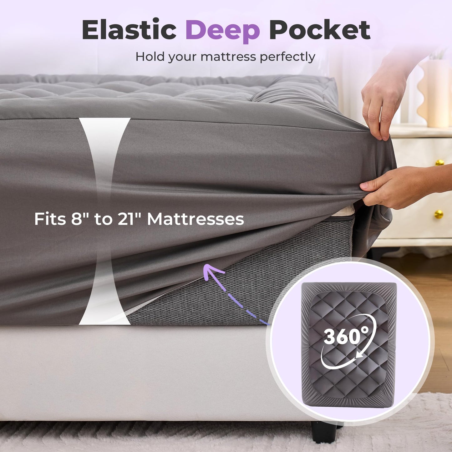 SINWEEK 4 Inch Dual Layer Memory Foam Mattress Topper Twin Size, 2 Inch Gel Memory Foam Plus 2 Inch Plush Soft Pillow Top Cover Filled with 1450GSM Down Alternative Filling,White