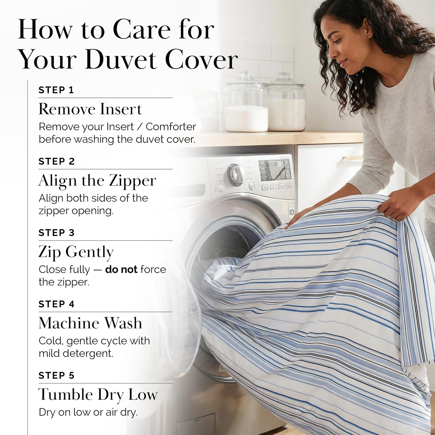 Southshore Fine Living, Inc. Oversized King Coastal Duvet Cover Set, Blue and White California King Duvet Cover, Reversible Bedding Set for Beach Theme Rooms, 2 Pillow Shams - Coastal Stripe Blue