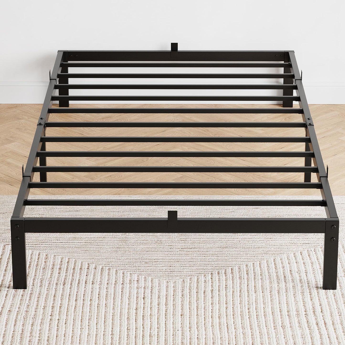 IDEALHOUSE 10 Inch Twin Bed Frames with Under Bed Storage, Heavy Duty Mattress Foundation, Easy Assembly, No Box Spring Needed, 75.2" Dx39 Wx10 H Platform Bed for Bedroom, Apartment, Black, Metal