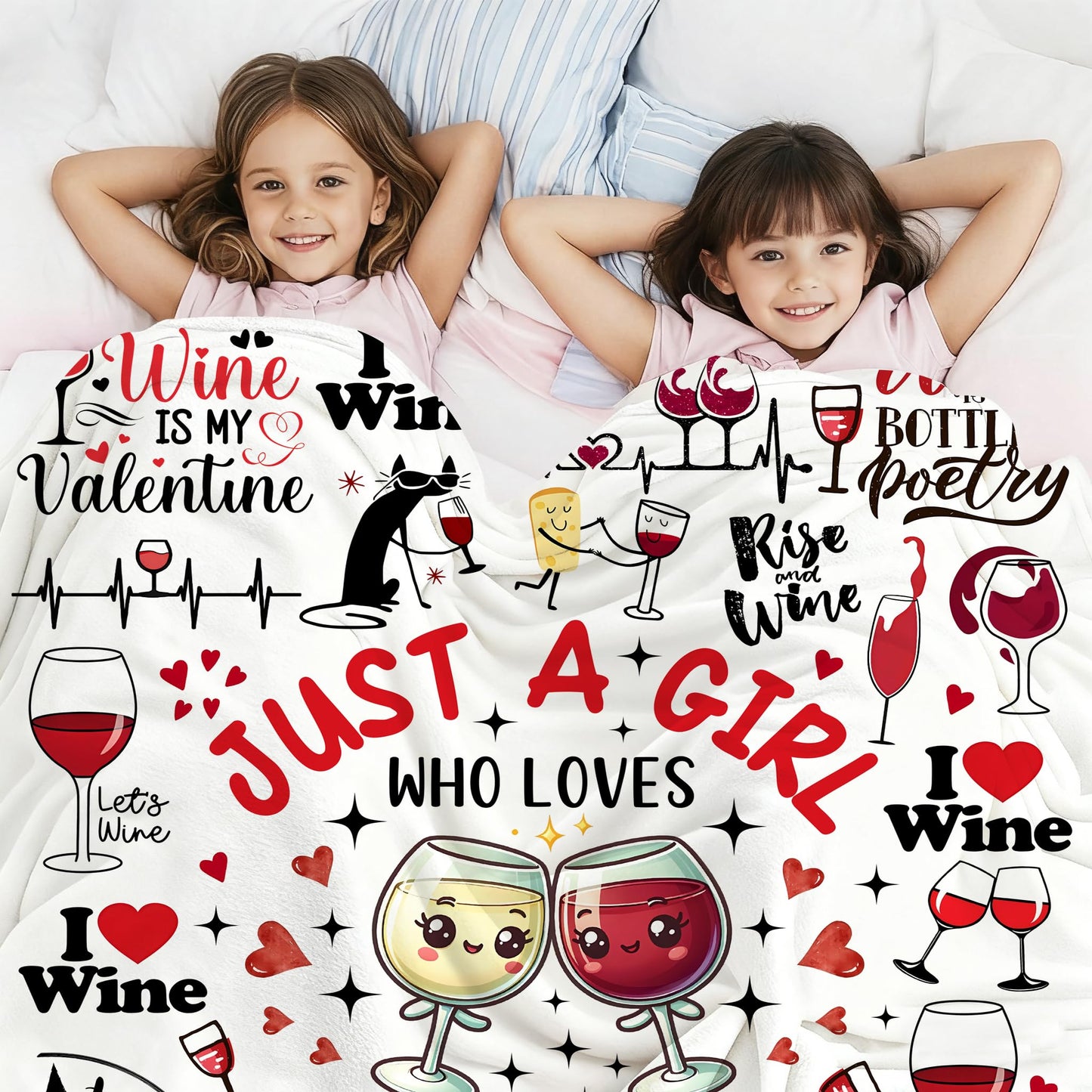 Red Wine Blanket for Red Wine Lover Soft Cozy Flannel Blanket Grapes Throw Blankets Gifts for Girls Women Adults 60"x50"
