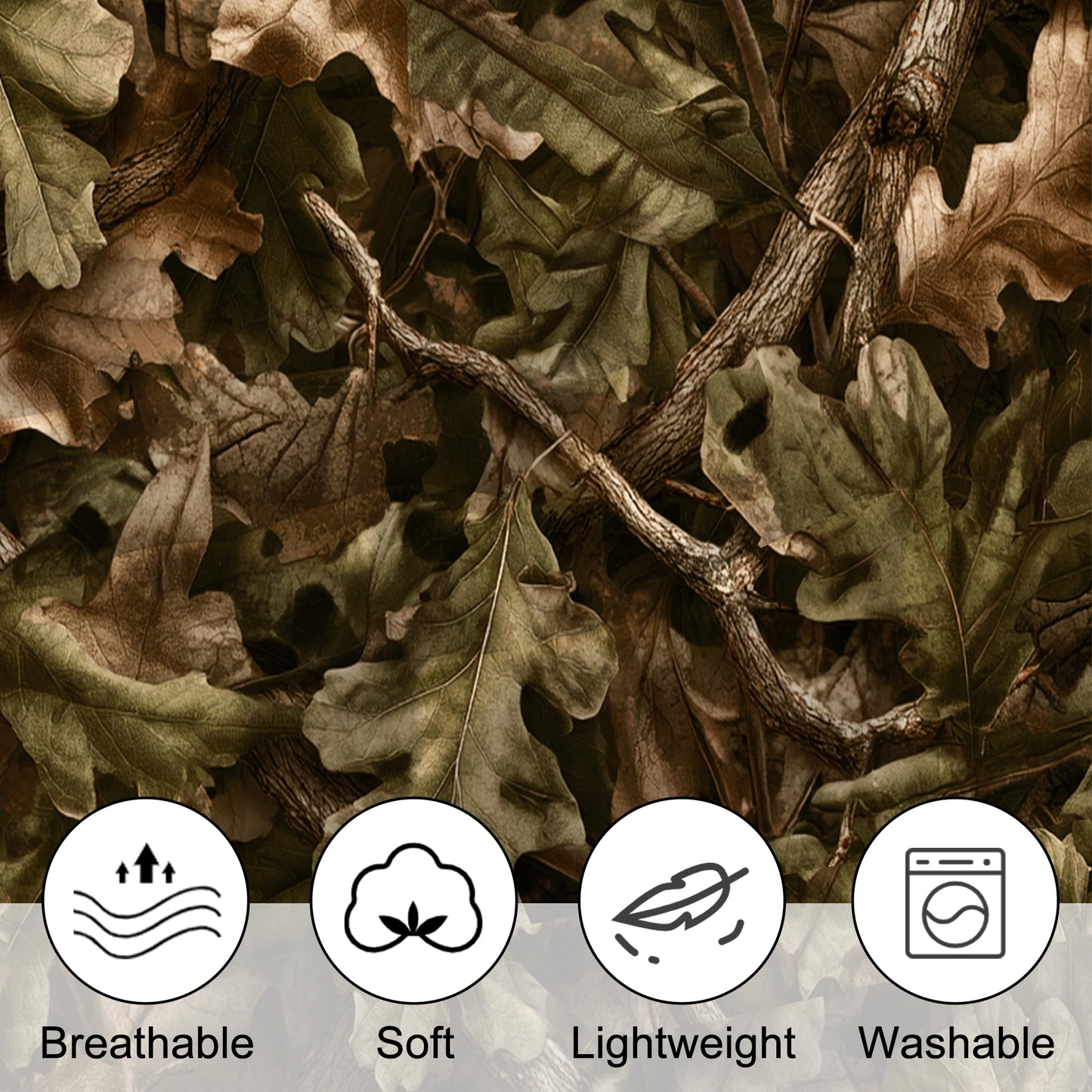EDGZKO Brown Camo Comforter Set, Queen Size Camouflage Bedding Set for Kids Teens Adults, Rustic Tree Leaves Quilt DuvetBreathable Bed Set, Woodland Bedroom Decor 1 Comforter & 2 Pillowcases