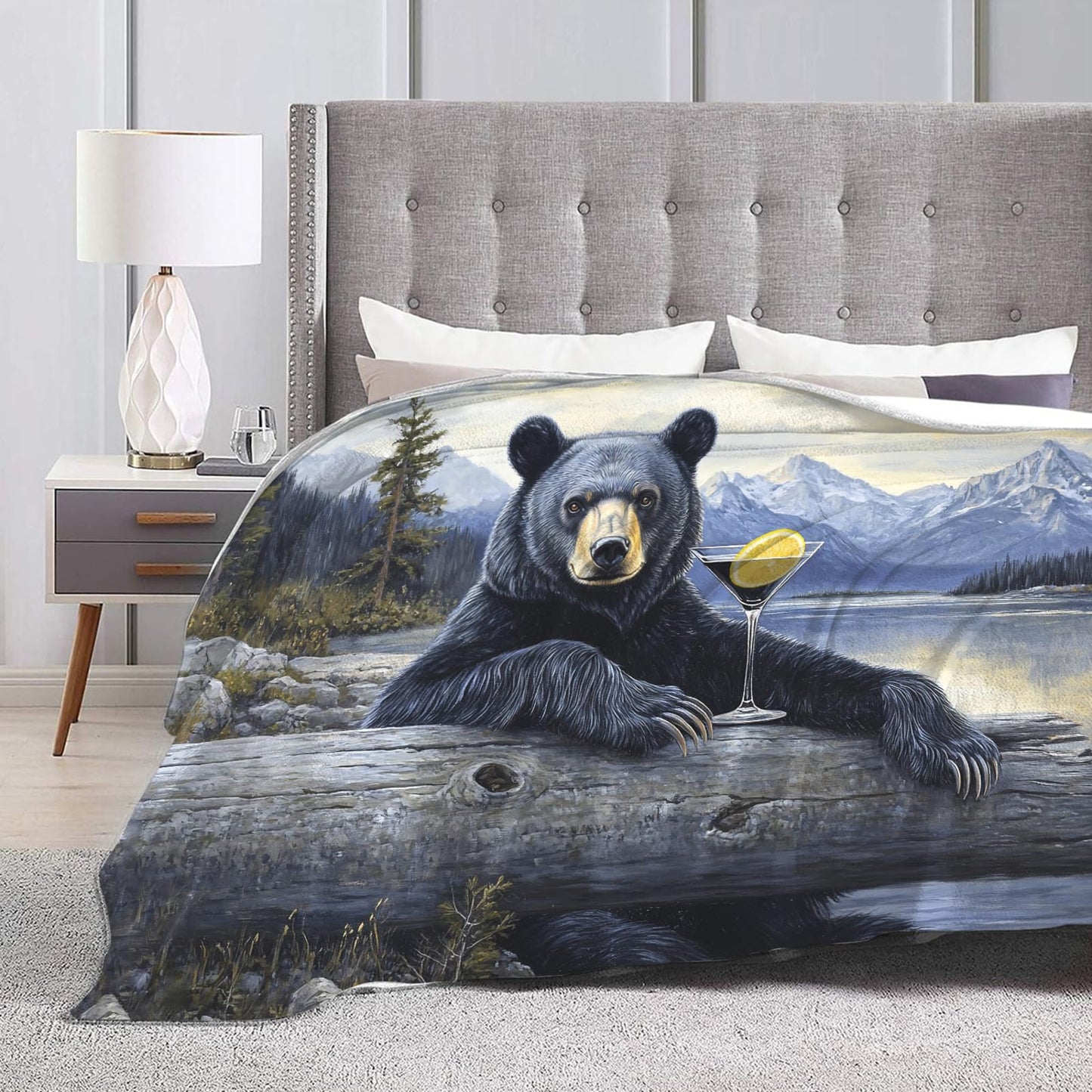 Tijuboni Bear Cabin Throw Blanket Bear Gifts for Girls Boys Women Men Kids Adults Soft Flannel Fleece Blanket for Couch Sofa Bed Home Decor 40"x50"