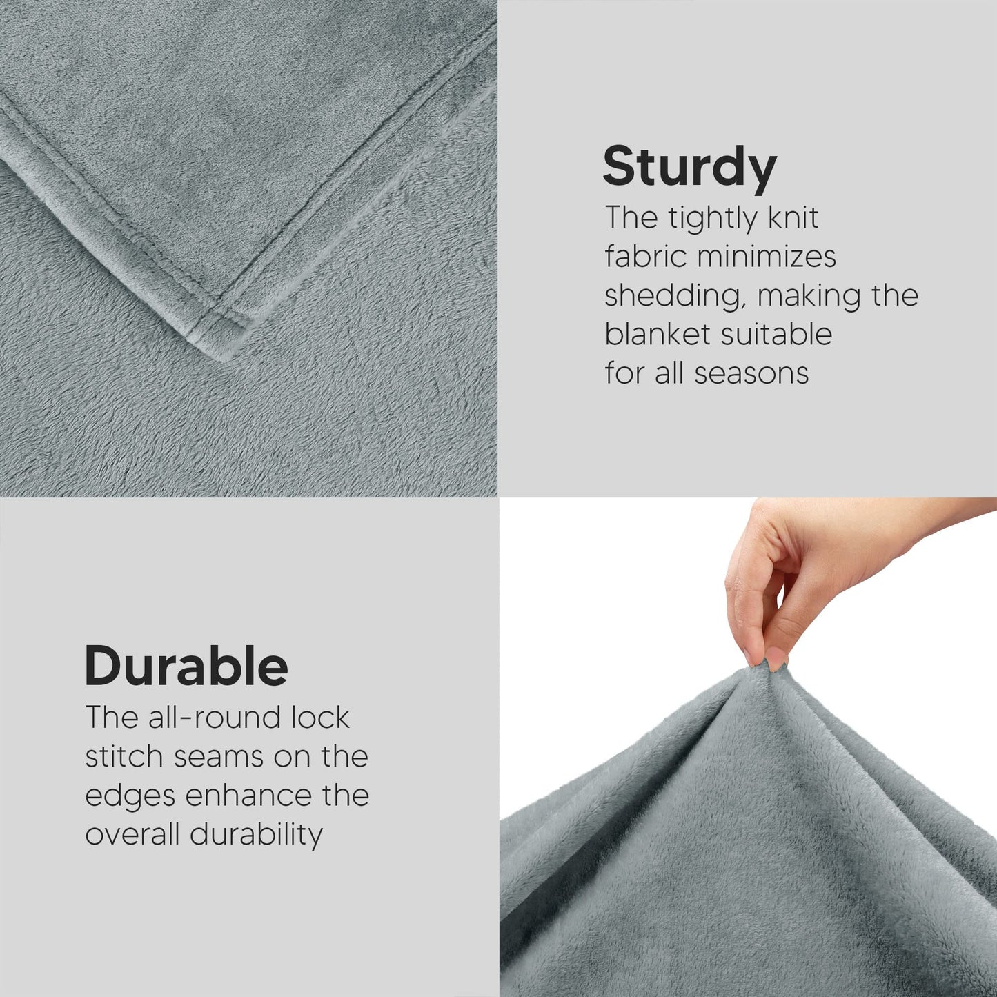 Utopia Bedding Fleece Blanket Queen Size Ash Grey (90x90 Inches) Ultra Soft Warm Lightweight Microfiber Breathable Anti-Static Cozy Bed Blanket for Fathers Day, All-Season Home Decor Gift for Men, Dad