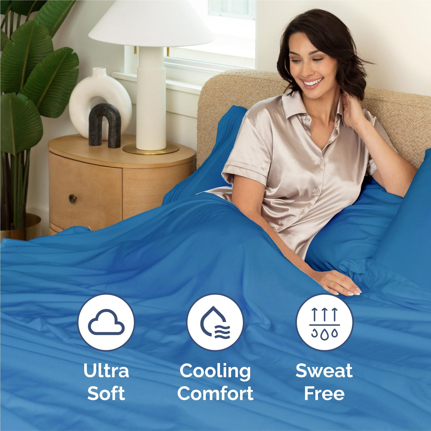Split King Size 5 Piece Sheet Set - Comfy Breathable & Cooling Sheets - Hotel Luxury Bed Sheets for Women & Men - Deep Pockets, Easy-Fit, Soft & Wrinkle Free Sheets - Royal Blue Oeko-Tex Bed Sheet Set