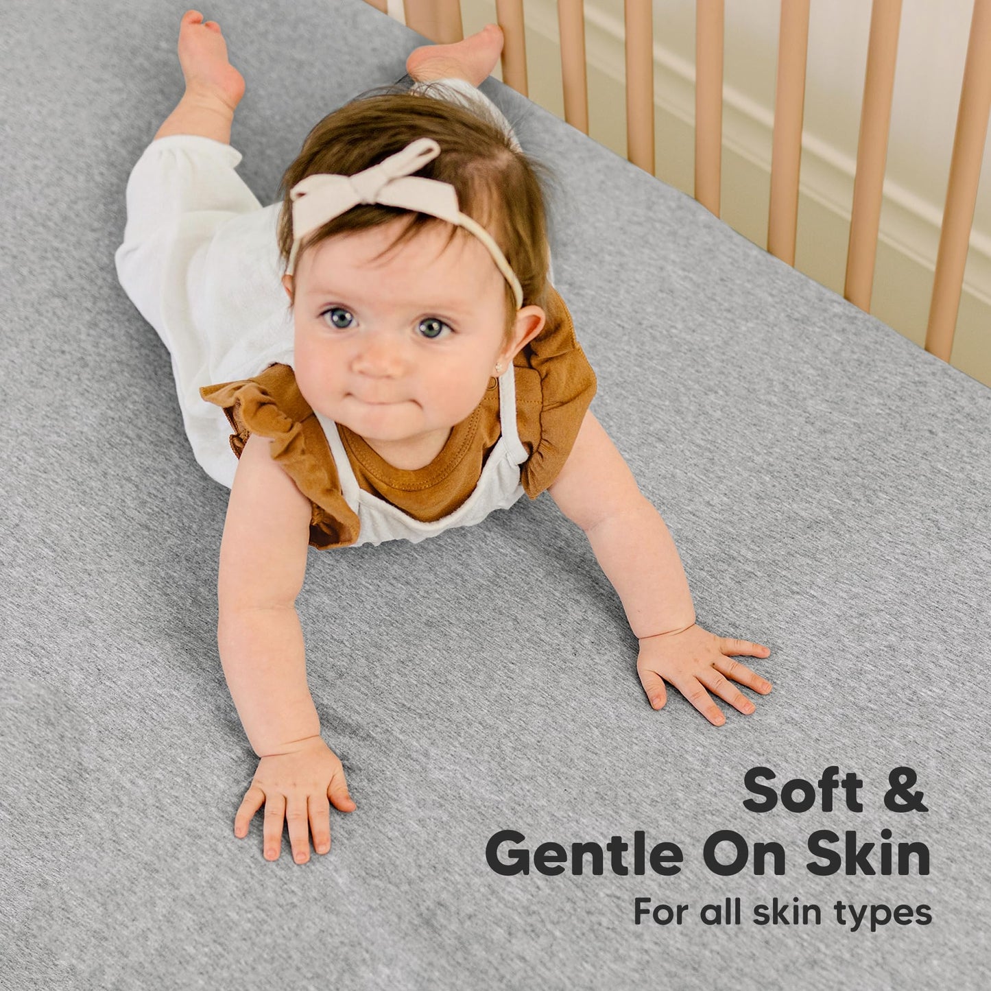 KeaBabies 2-Pack Organic Cotton Crib Sheets for Boys, Girls - 52x28 Fitted Crib Mattress Sheet Neutral, Breathable Cover for Baby Bed Set, Toddler Mattress, Soft & Cute Prints (Cloud)