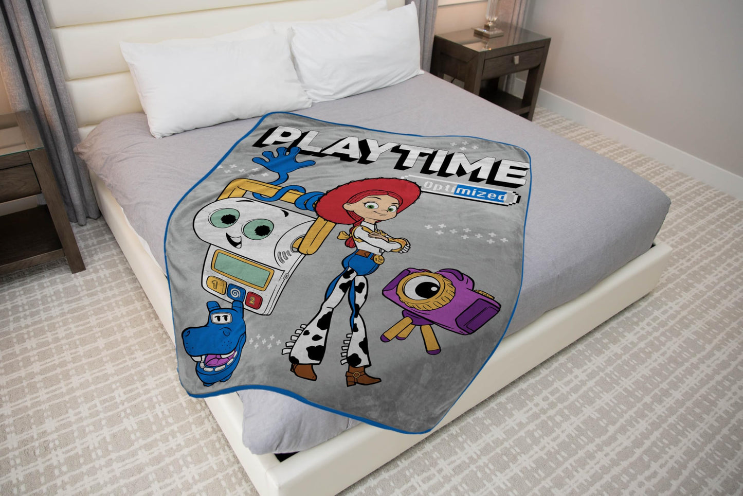 Jay Franco Kids Plush Throw Blanket – Soft & Cozy Fleece Throw for Bedroom & Couch Décor, Official Licensed Product, Gray - Toy Story, 46x60 - Throw Blanket