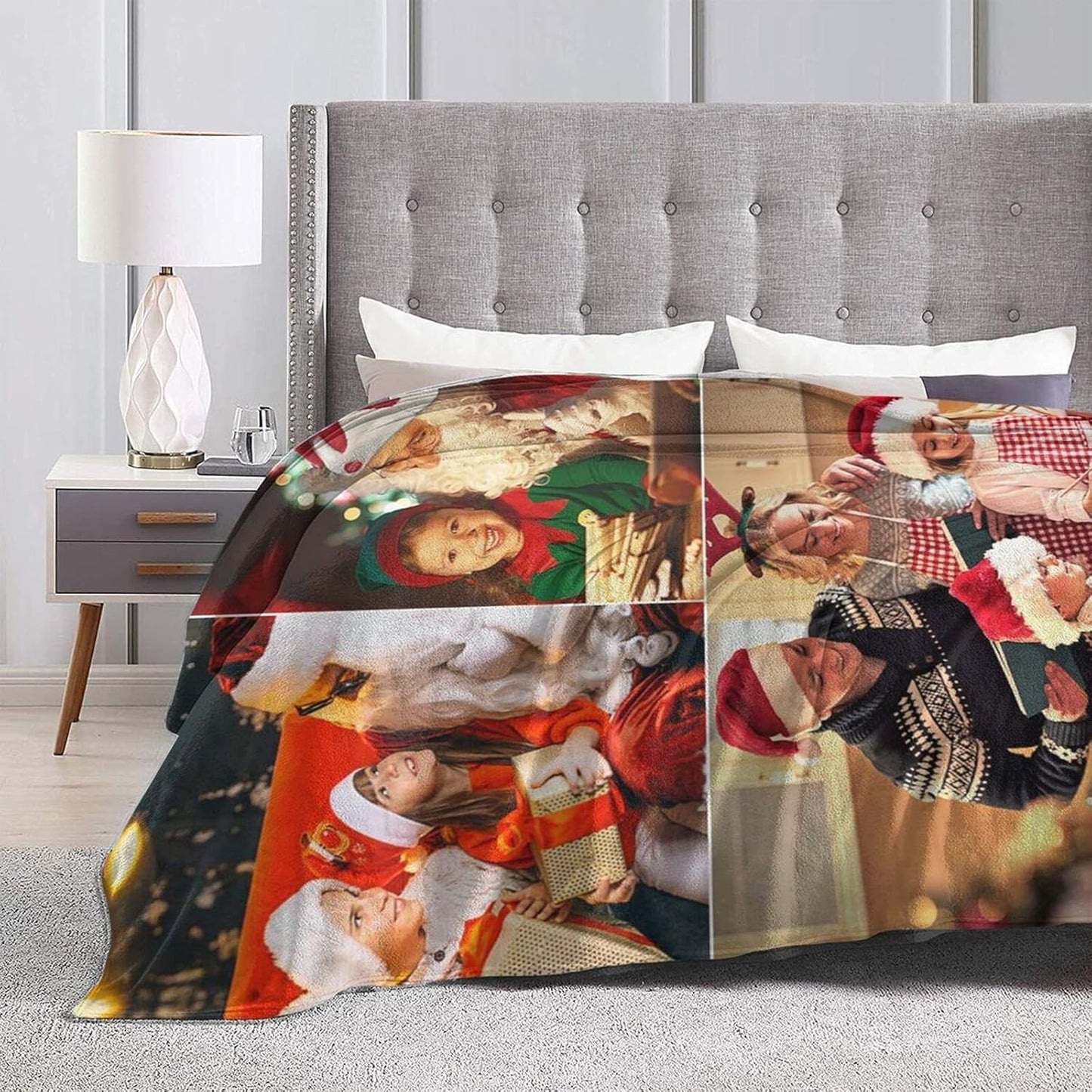 Ships Next Day. Custom Blanket with Photos Text Customized Blanket Personalized Flannel/Sherpa Throw Blankets for Adult Kid Birthday Christmas Halloween Fathers Mothers Valentines Gift - 50"x 60"