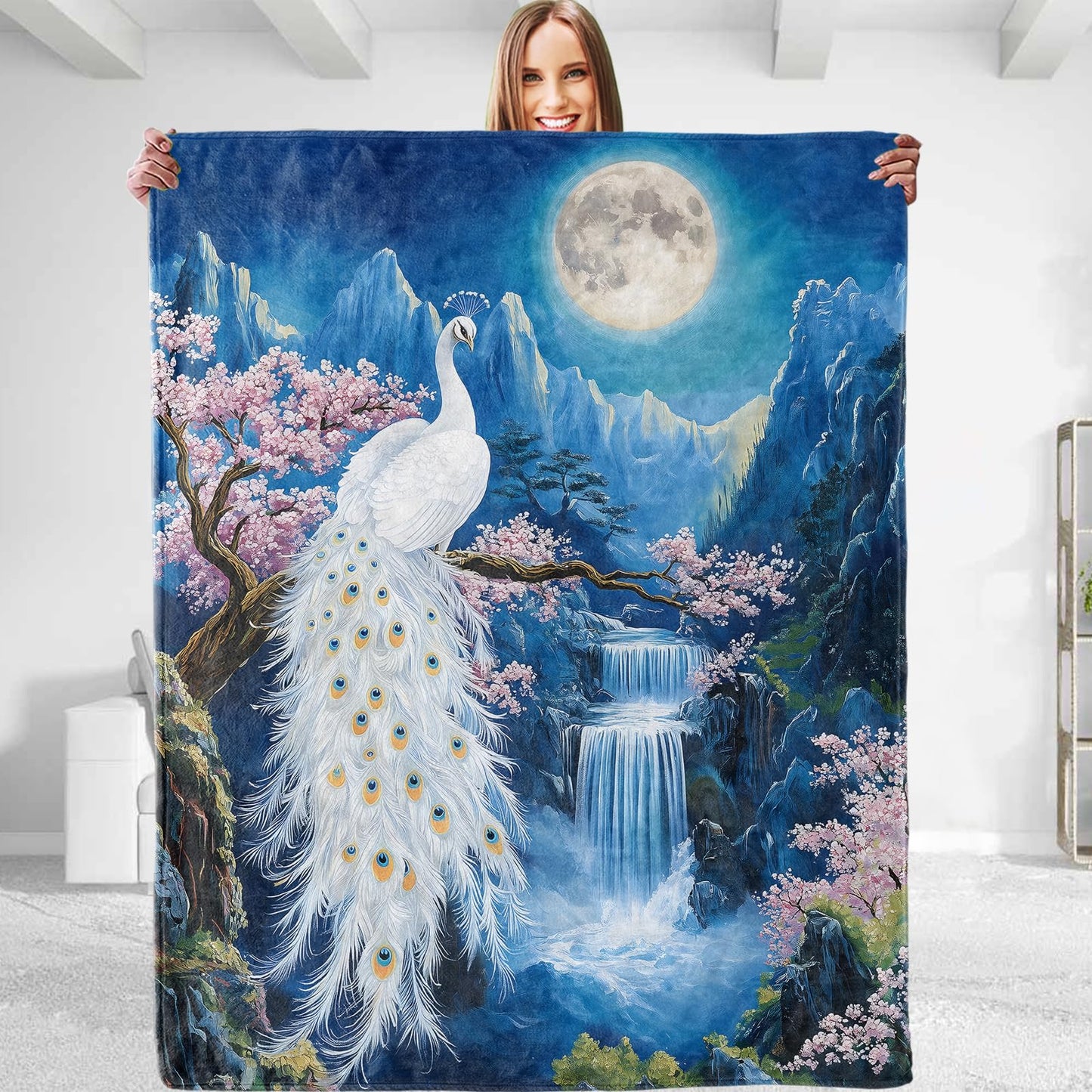 dhakalrlde Peacock Blanket - Plush, Soft, Comfy, Lightweight, Warm, Fuzzy, Cozy Flannel Throw Blanket Perfect for Couch, Travel, Bed, Office, Outdoor - 50in×60in(color32)
