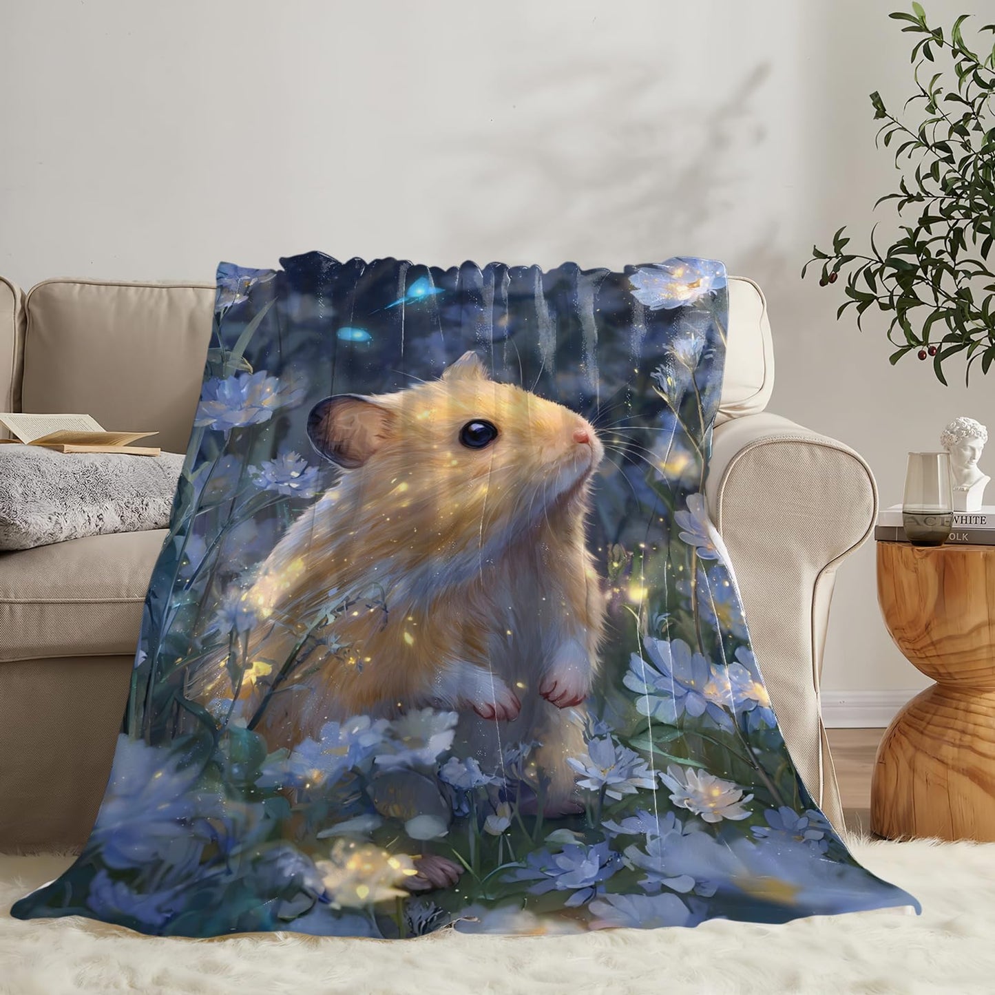 Baegopa Hamster Blanket Gifts for Girls Boys Guinea Pig Lover Throw Cozy Plush Fleece Flannel Lightweight Fuzzy Blankets for Women Men 50"X40"