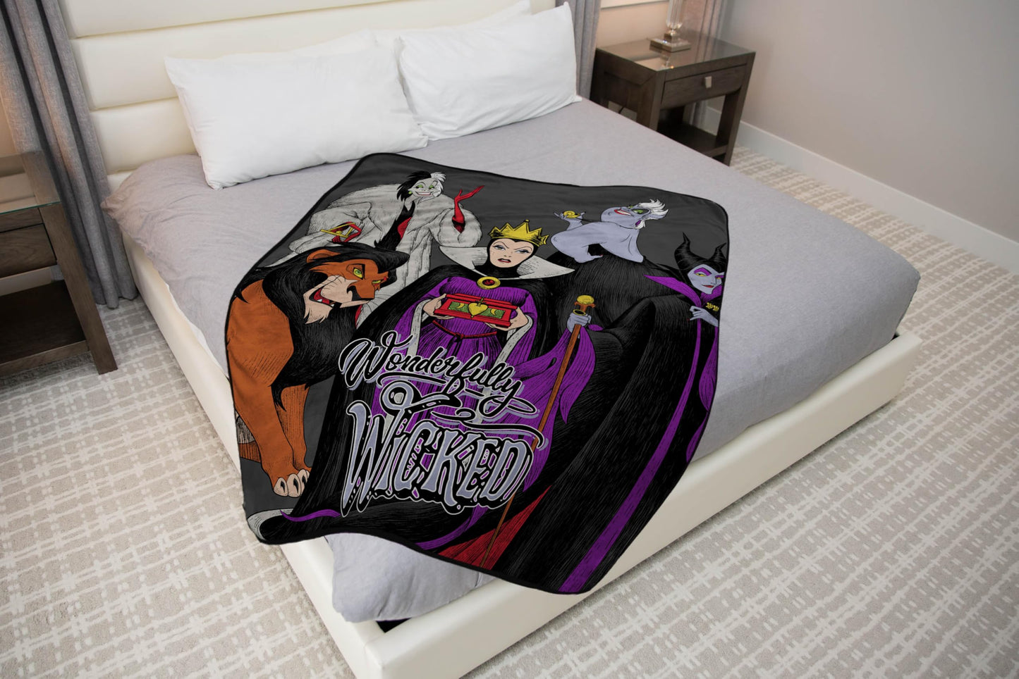 Jay Franco Kids Plush Throw Blanket – Soft & Cozy Fleece Throw for Bedroom & Couch Décor, Official Licensed Product, Multi - Disney Villains, 46x60 - Throw Blanket