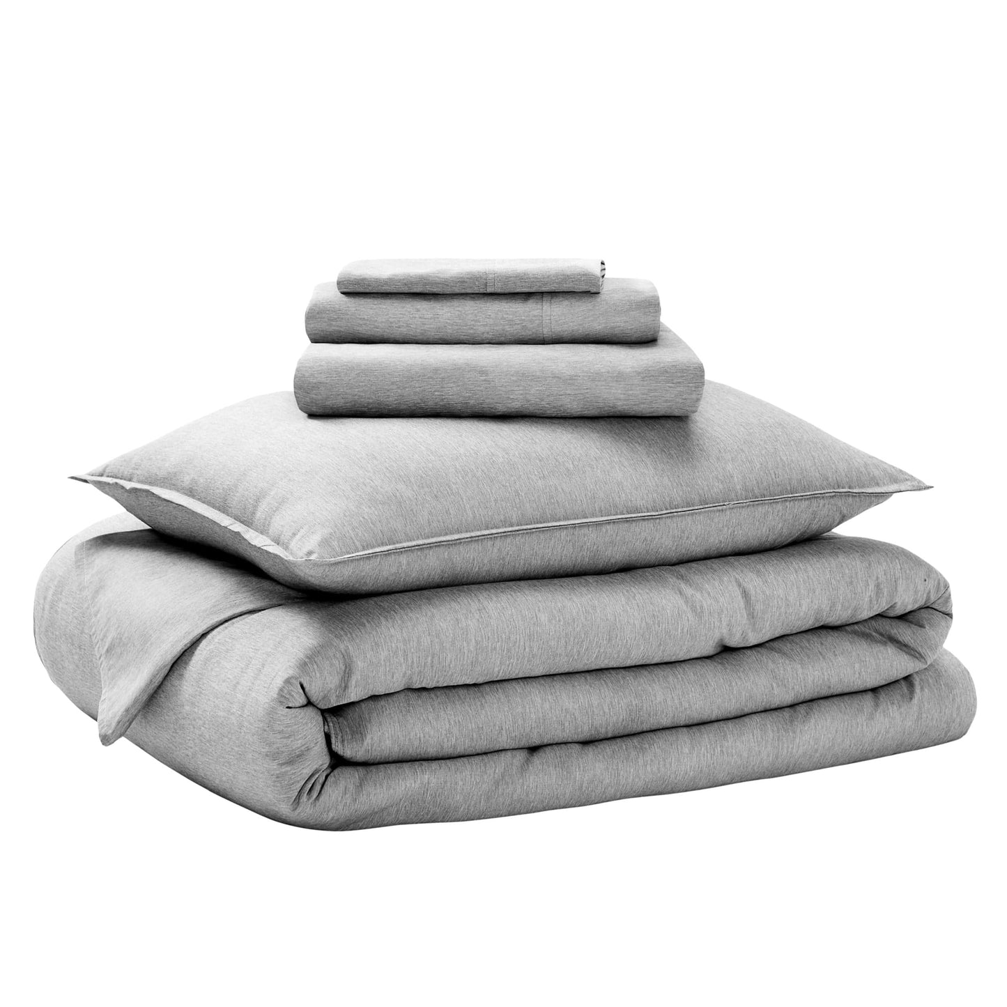 Bare Home Bed-in-A-Bag 5 Piece Comforter & Sheet Set - Twin XL - Goose Down Alternative - Ultra-Soft 1800 Premium Bedding Set - Cationic (Twin XL, Heathered Charcoal)