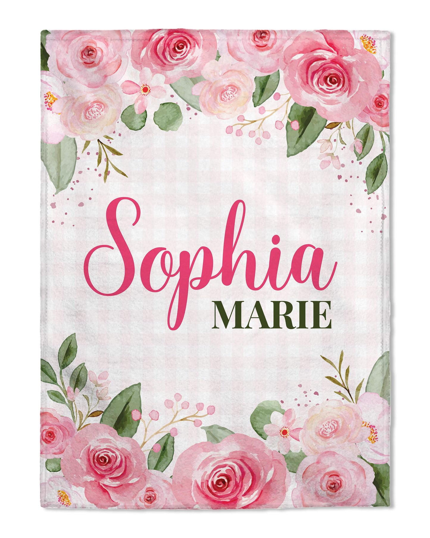 FLOCHIL Personalized Baby Blanket for Girls, Custom Baby Blanket with Name, Customized Floral Baby Blanket, Gift for Baby Shower, Toddler, Babies, Newborn