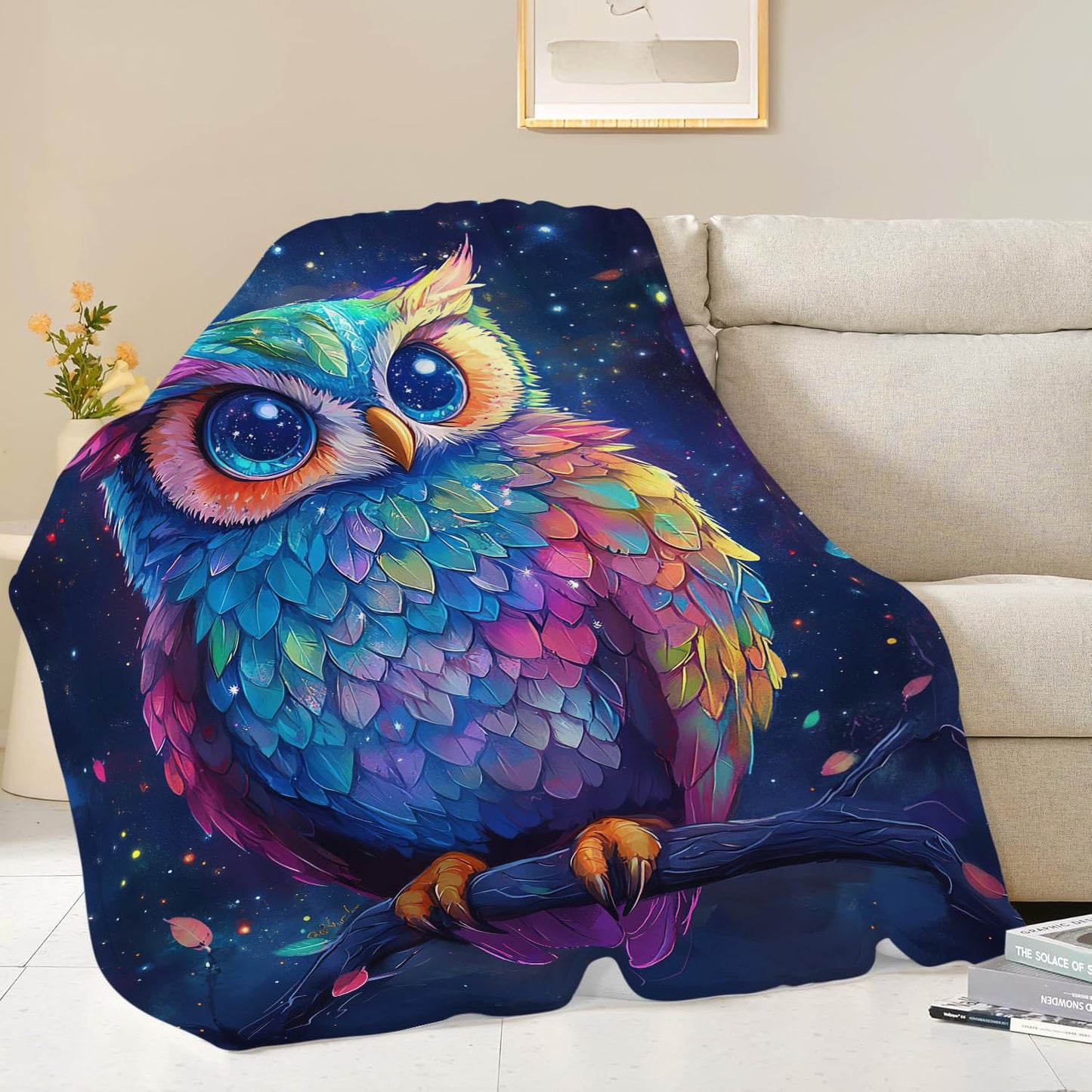 Owl Blanket Cute Owl Throw Blanket Gifts for Women Girls Men Boys Kids Adults Super Soft Cozy Plush Fluffy Fuzzy Fleece Blanket Decor 40''X50''