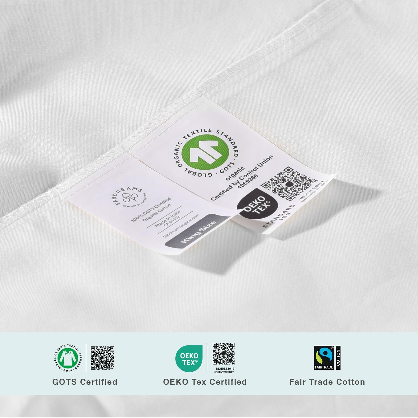 FABDREAMS Organic Quilted Mattress Protector Twin Size | Mattress Pad| Mattress Cover| Naturally Breathable | Noiseless| Fits up to 17" Deep Pockets| Temperature Regulating | Twin | White