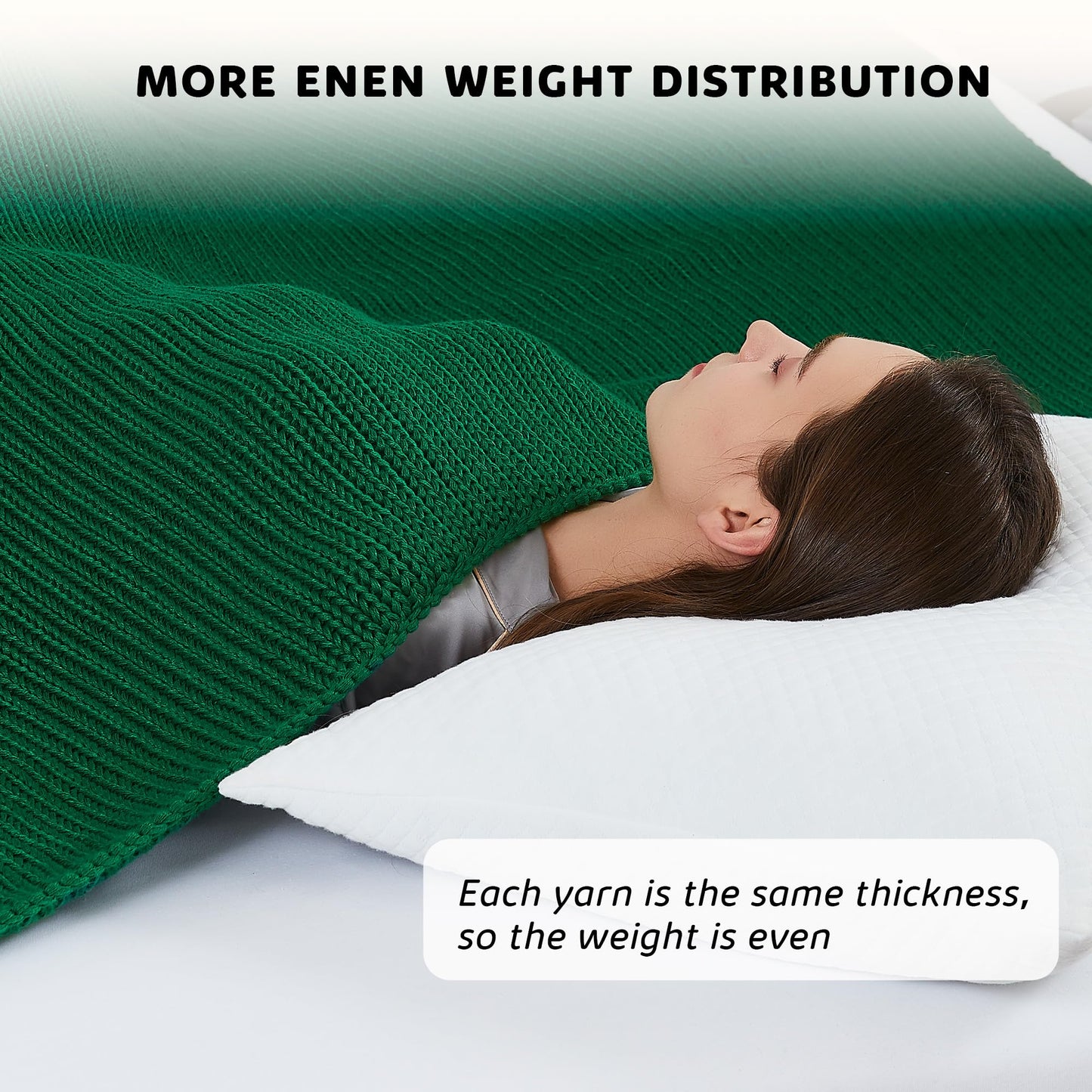 L'AGRATY Knitted Weighted Blanket - 60''x80'' 20lbs Cooling Chunky Knit Heavy for Adults Braided Crochet Throw Thick Cable Yarn Decorative No Beads Evenly Machine Washable, Green