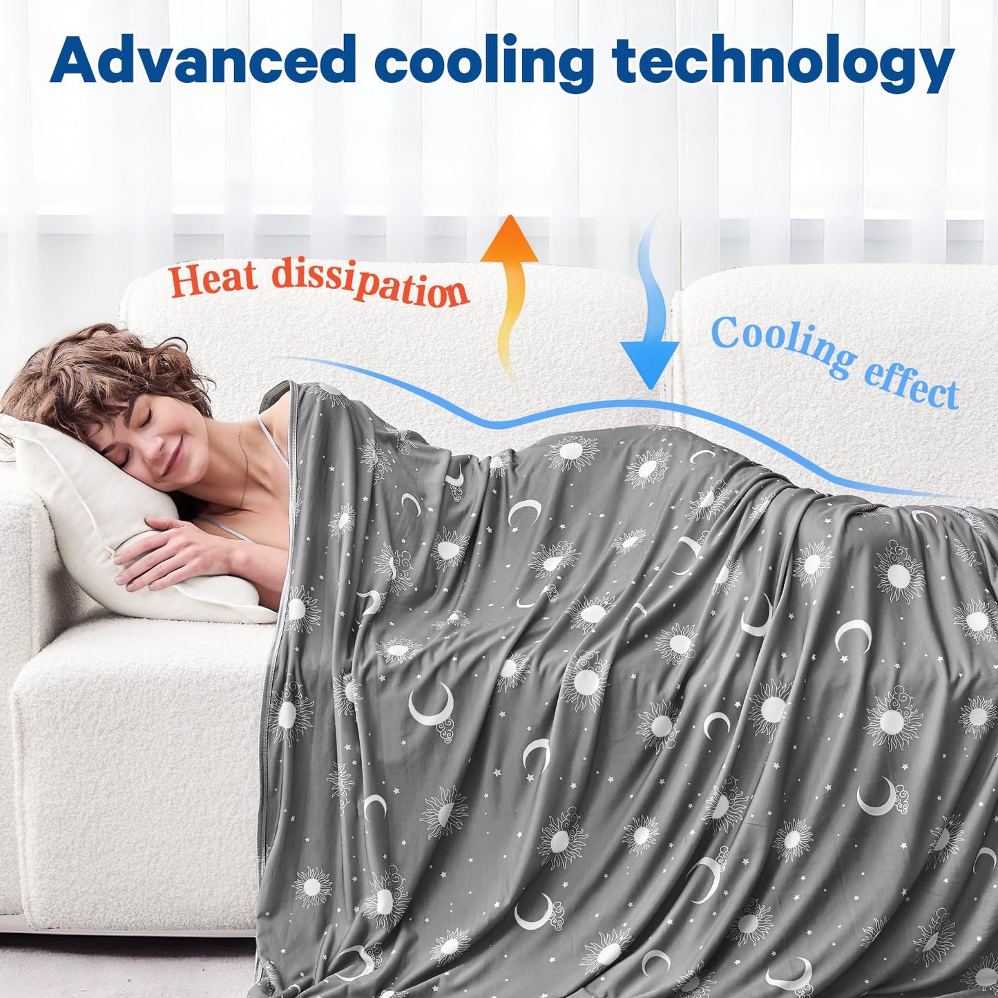 inhand Cooling Blanket Queen Size (90"x90") - Double Sided Cooling Blankets for Hot Sleepers, Cool Soft Lightweight Summer Blanket for Sofa Bed Couch, Travel, House Warming Gifts New Home Ink Grey
