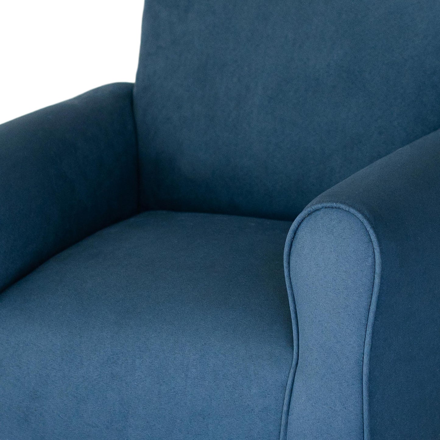 Toddler Personalized Armchair, Kids Upholstered Rocking Chair with Personalization, Toddler Chair with Personalized Name, Comfy Child Armchair, (Navy Suede, Legs)