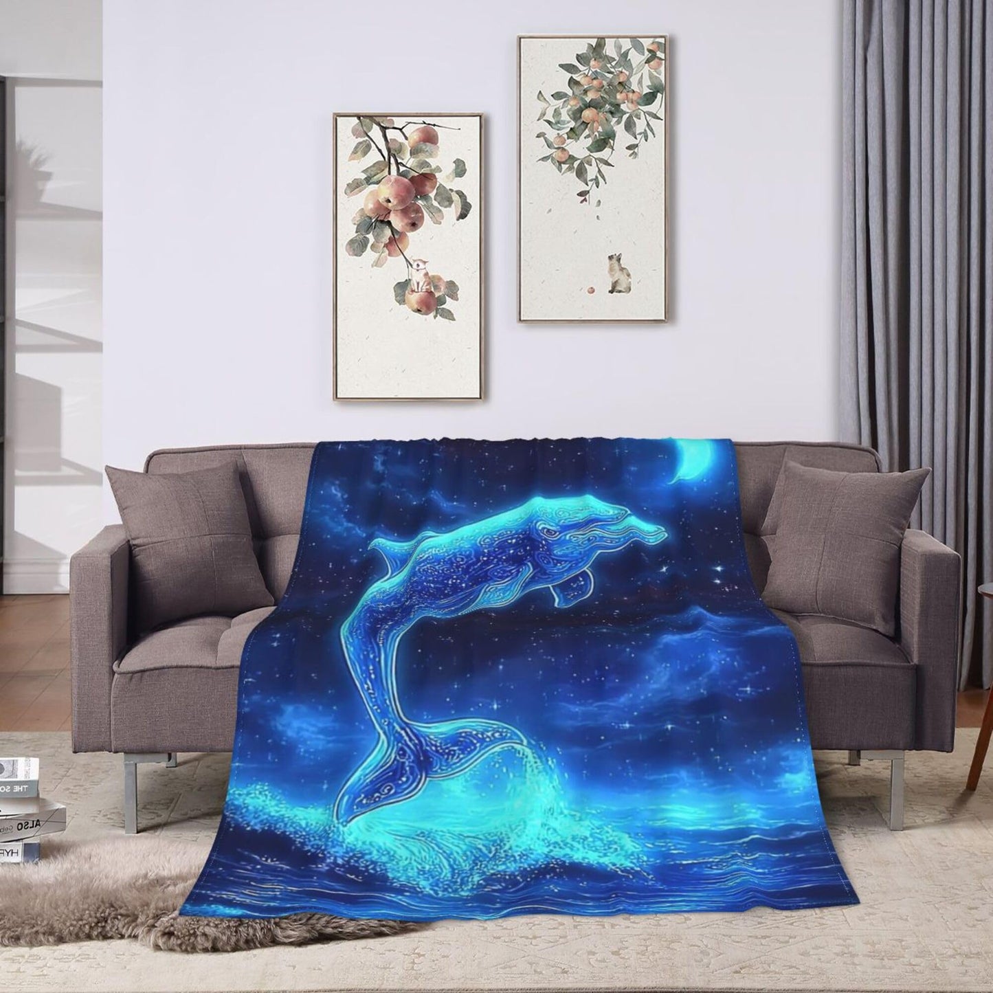 Dolphin Blanket Dolphin Fleece Throw Blanket Super Soft Fuzzy Plush Cozy Warm Dolphins Decor Stuffed Bedding Blankets Gift for Boys, Girls Men Women Kids & Adult 50"X40"