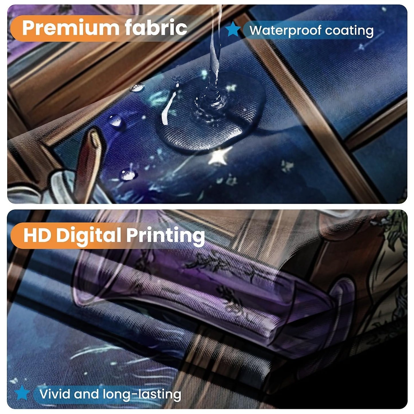 TANGXUNFA witchy's-Room Shower Curtain for Bathroom, Water-Resistant Long Shower Curtain Set 72x72 Inch with Metal Grommets and 12 Metal Hooks