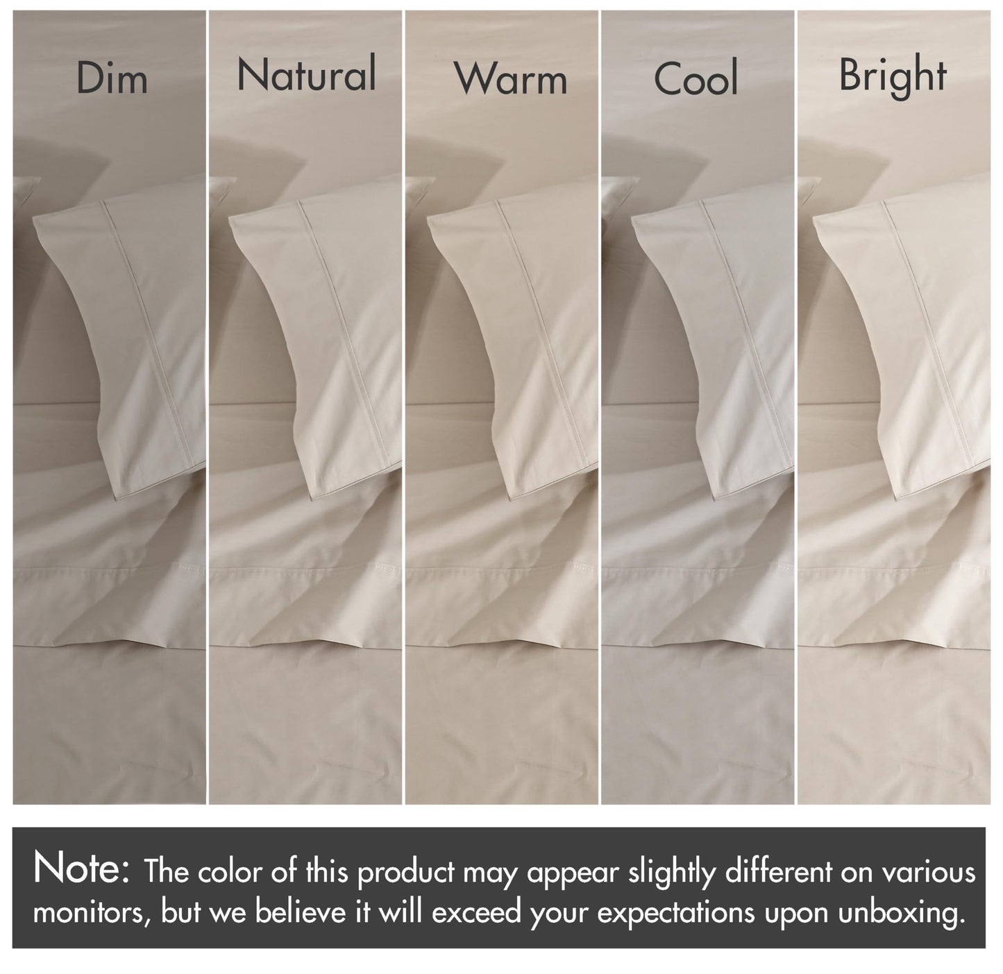 ZOYER 100% Cotton Sheets – Full Size Percale Bedding, Cooling & Breathable, Durable with a Crisp, Soft & Comfortable Feel, 16" Deep Pocket, 4-Piece Set, Soft Sand