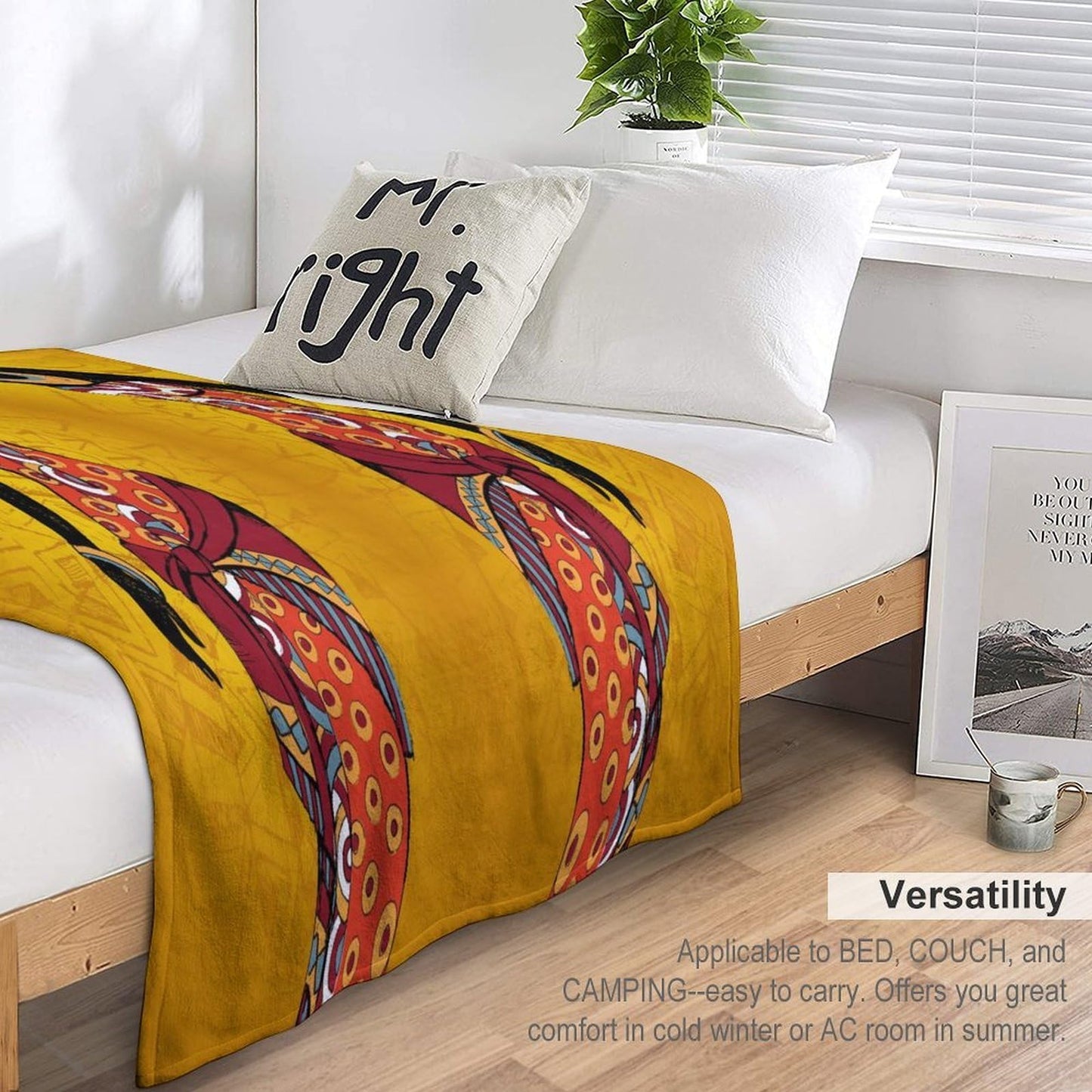 ZhiRain African Woman Throw Blanket Tribal Ethnic Afro Bohemian Blanket for Sofa Bed Couch Chair Or Dorm 50"x60"