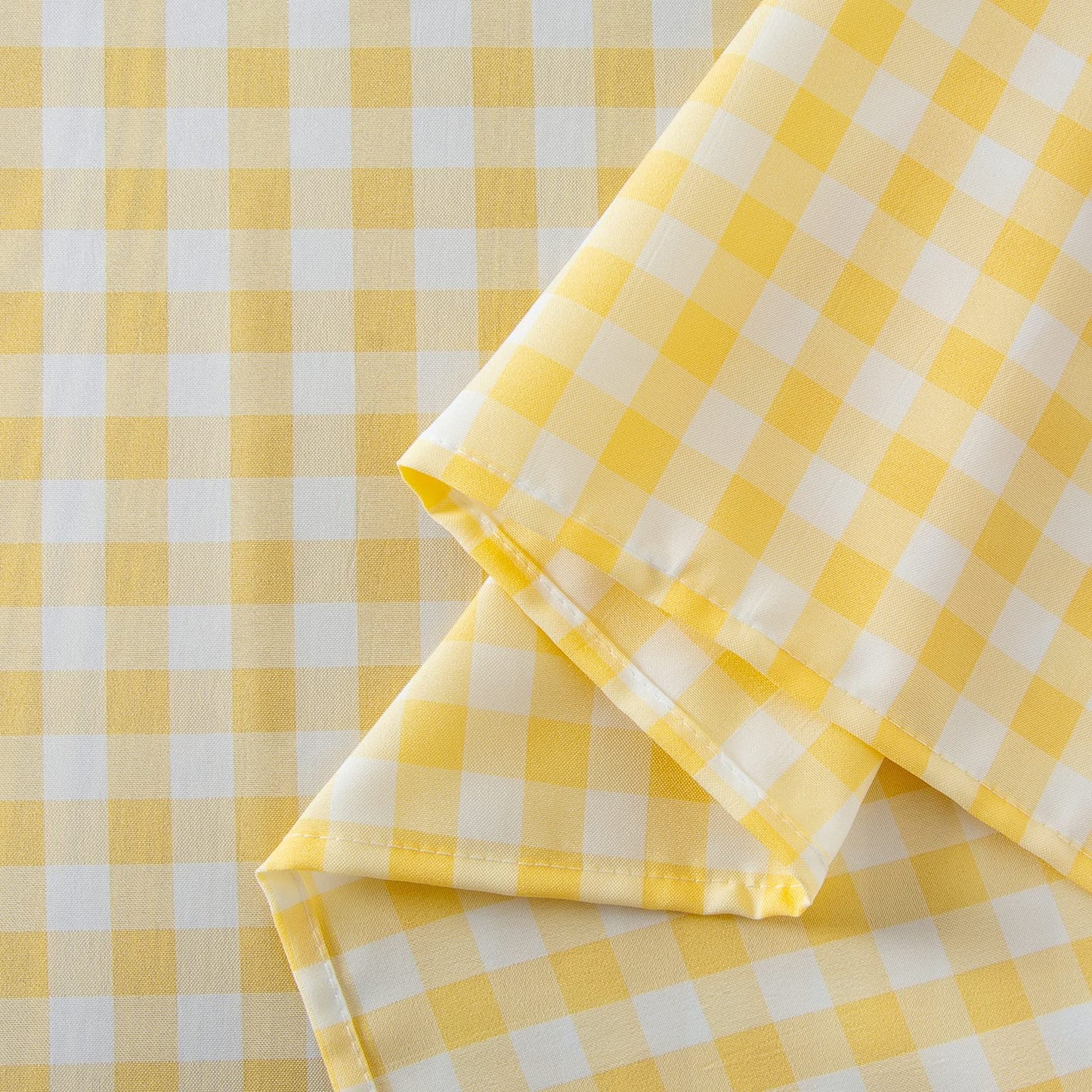 ShinyBeauty Checkered Tablecloth Rectangle 54''x70'' Yellow Buffalo Plaid Tablecloths Gingham Check Table Cloth Cotton Table Linen Waterproof Fabric Table Cloths for Kitchen Dining Picnic