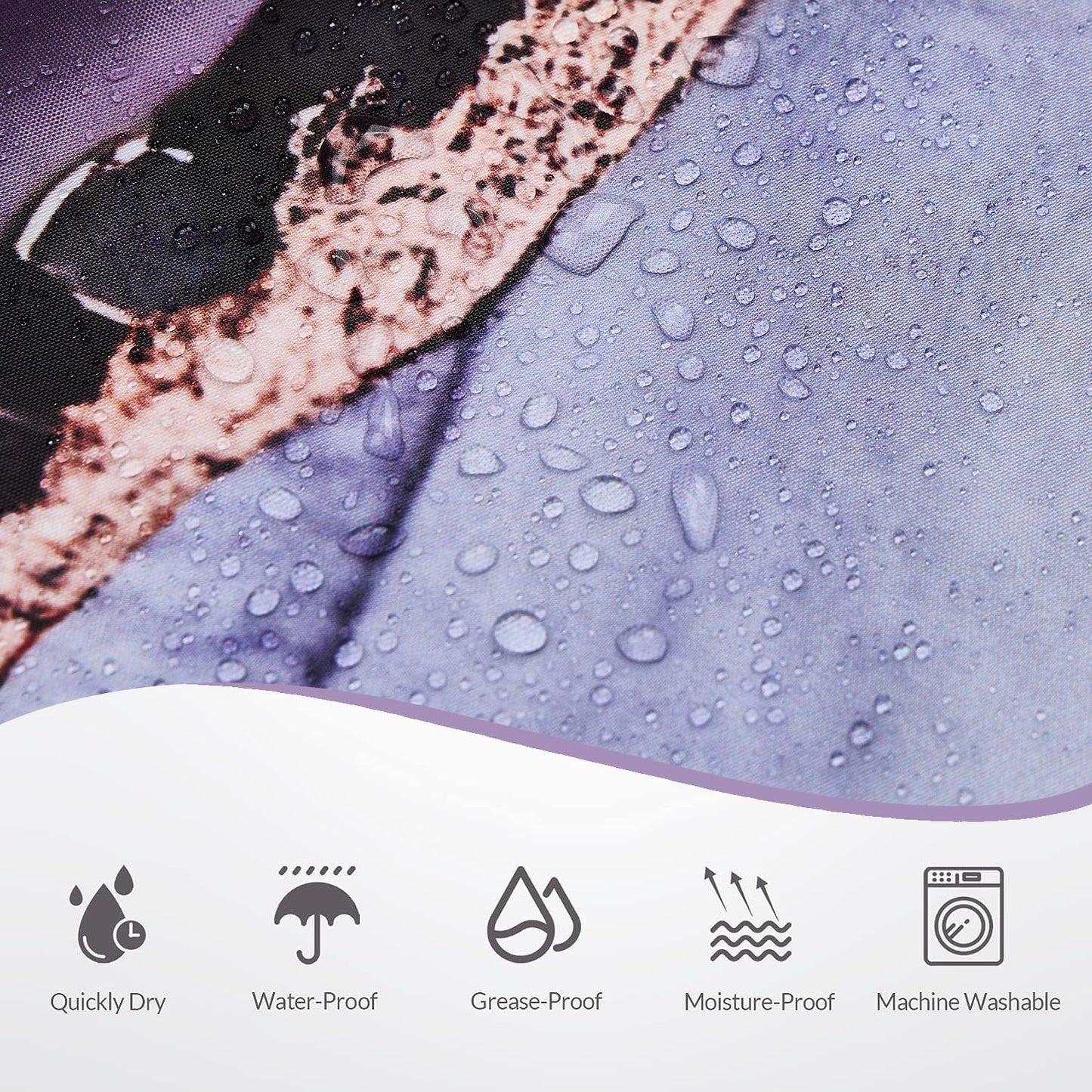 CRTPOD Purple Marble Shower Curtain, Modern Abstract Luxury Purple Gold Ink Texture Watercolor Art Bathroom Curtains Ombre Machine Washable Waterproof Fabric Bathtub Curtain Set with Hooks 72" Wx72 L