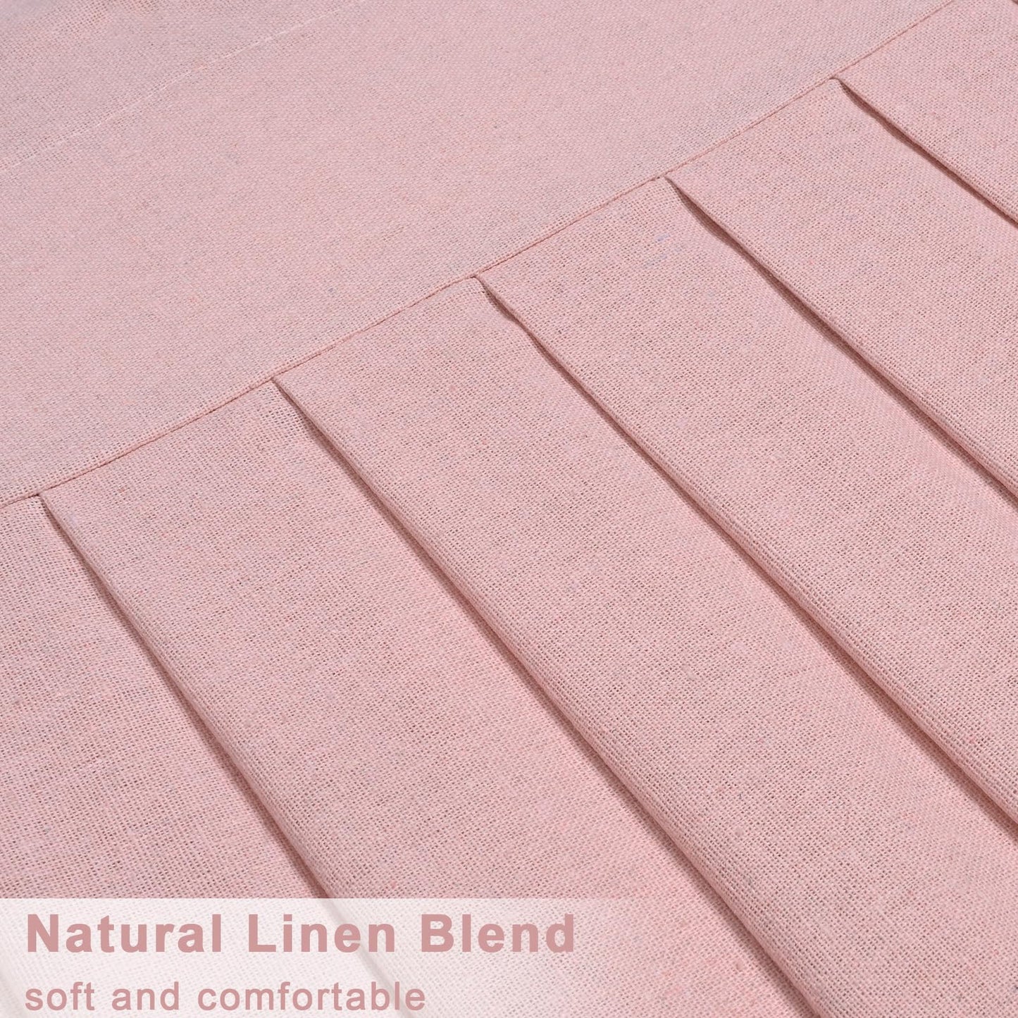 Likiyol Linen Valances for Windows Farmhouse Ruffle Swag Valance Rustic Country Window Valances Light Filtering Kitchen Curtains Rod Pocket Valance Curtains for Bathroom Cafe, Pink, 60" W x 36" L