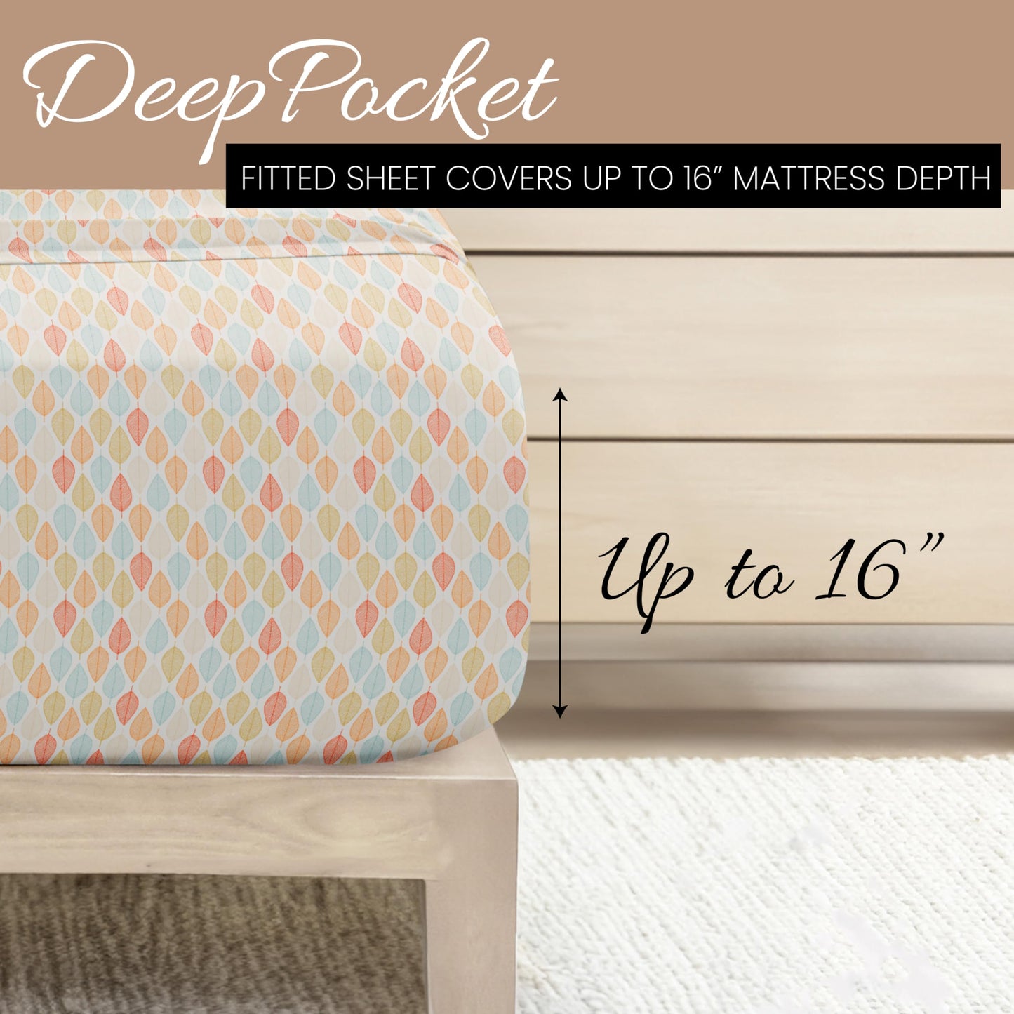 Linen Market Double-Brushed Patterned Microfiber Full Sheet Set 4 Piece – Oeko-TEX Certified Ultra Soft & Wrinkle-Free - 16" Deep Pocket Sheets - Easy Care Full Size - Fall Foliage Yellow