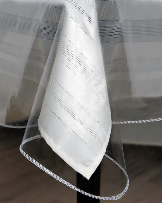 Broder Heavy Duty Clear Plastic Table Cover Protector Rectangle 52x70 – Waterproof, Oil Proof, Wipeable Vinyl Tablecloth Protector, Thick PVC, for Dining Room, Kitchen, Desk, Office, Everyday Use