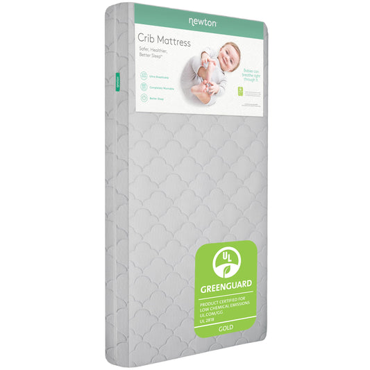 Newton Baby Crib Mattress and Toddler Bed - Ultra-Breathable Proven to Reduce Suffocation Risk, Washable Core & Cover, All-Stages, Infant to Toddler, Deluxe 5.5" Thick - Grey