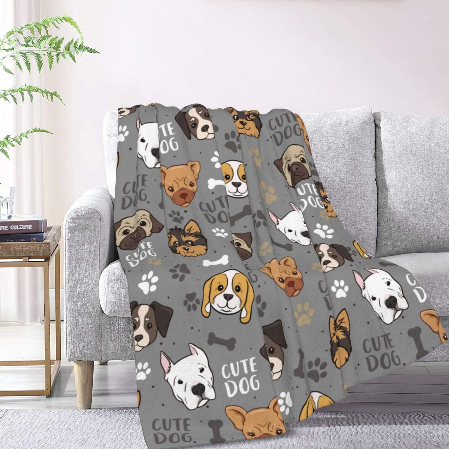 Cute Puppy Dog Blanket Throw Blanket for Bed Soft Cozy Fluffy Couch Blankets Fleece Blanket Throw Gifts for Women Men Girls Boys 50"x40"
