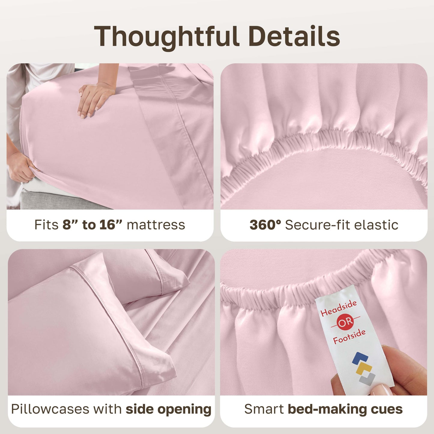 California Design Den Soft Queen Size 100% Cotton Sheet Sets, 400 Thread Count Good Housekeeping Award Winner, Silky Smooth Sateen Weave with Deep Pockets, Durable Queen Bed Sheet Set - Pink