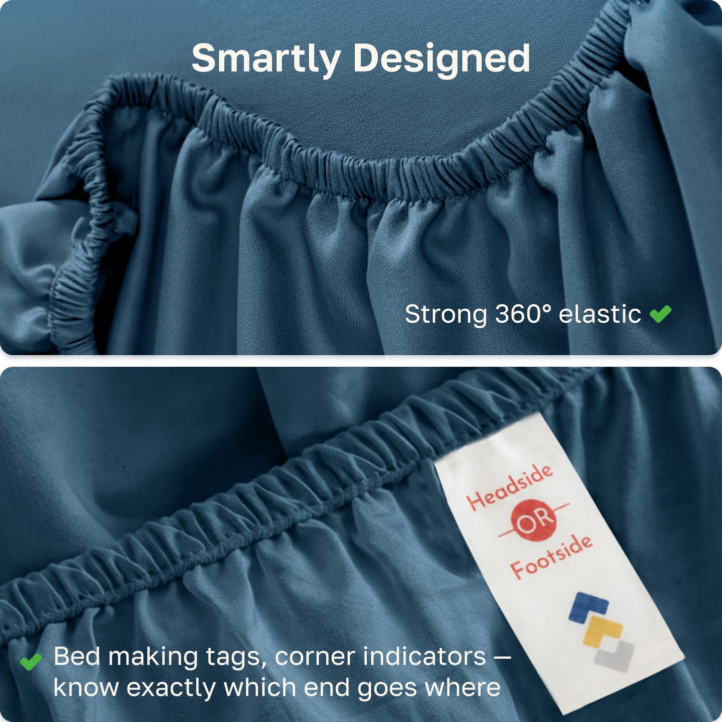 California Design Den Fitted King Sheet Only, Deep Pocket Soft 400 Thread Count 100% Cotton, No Pop-Off Elastic, Durable Sateen Weave Sheet Only (King, Peacock Blue)