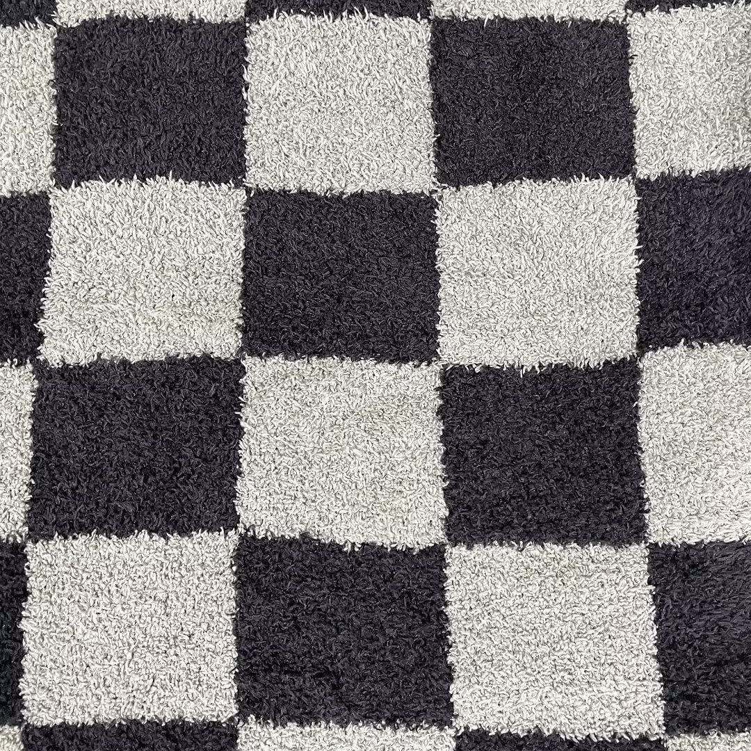 Ultra Soft Checkered Blanket Black Cozy Buffalo Check Throw Fluffy Knitted Reversible Throw Blanket Lightweight Fleece Checkerboard Grid Blanket for Sofa Couch Bed Travel, Graphite/Carbon, 51''x63''