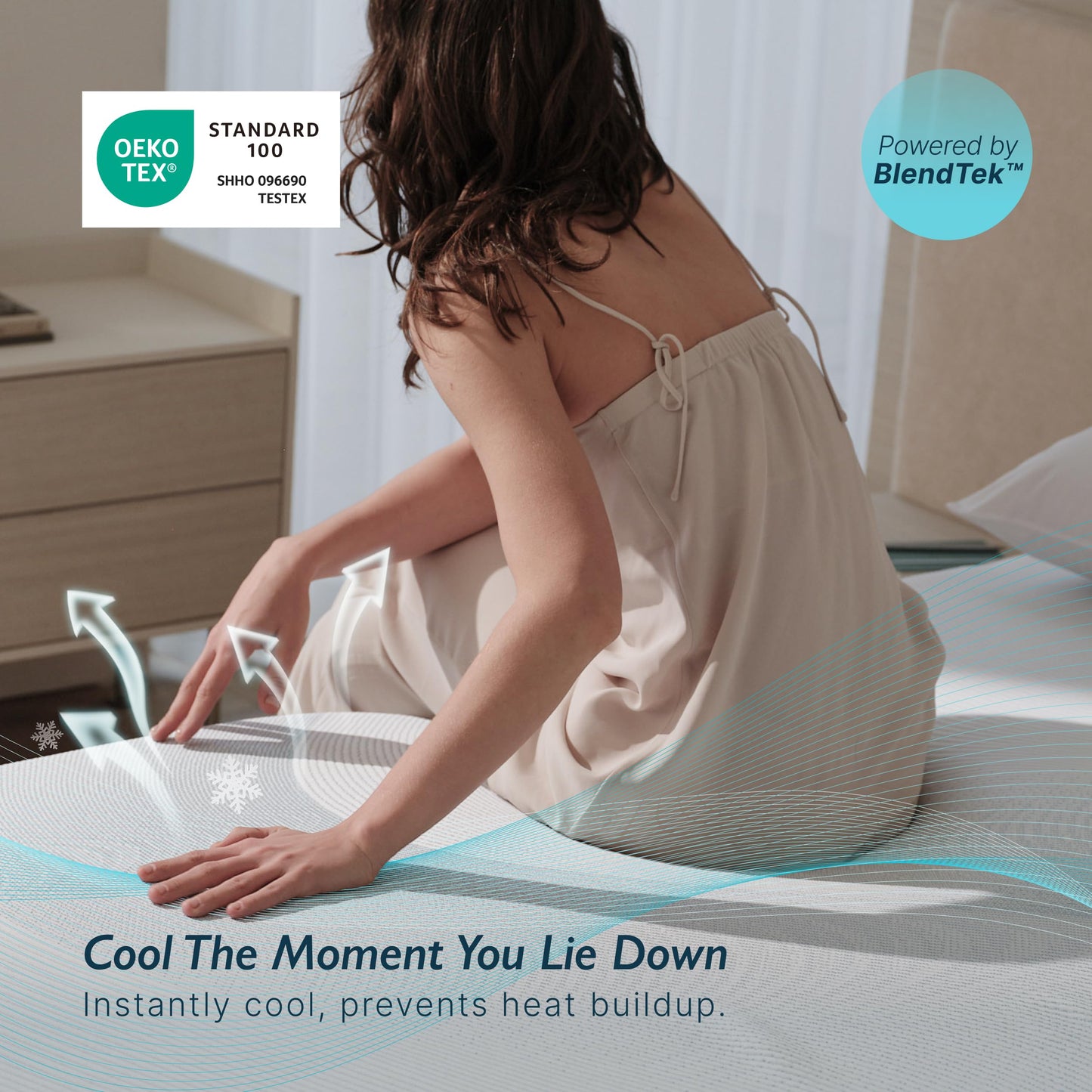 Breescape Cooling Mattress Topper Queen Size - 3 Inch Soft Breathable Foam Mattress, Cooling Mesh Cover, High Density Support, Non-Slip Elastic Straps, 3-Side Zipper Removable & Washable, 60*80 Inches