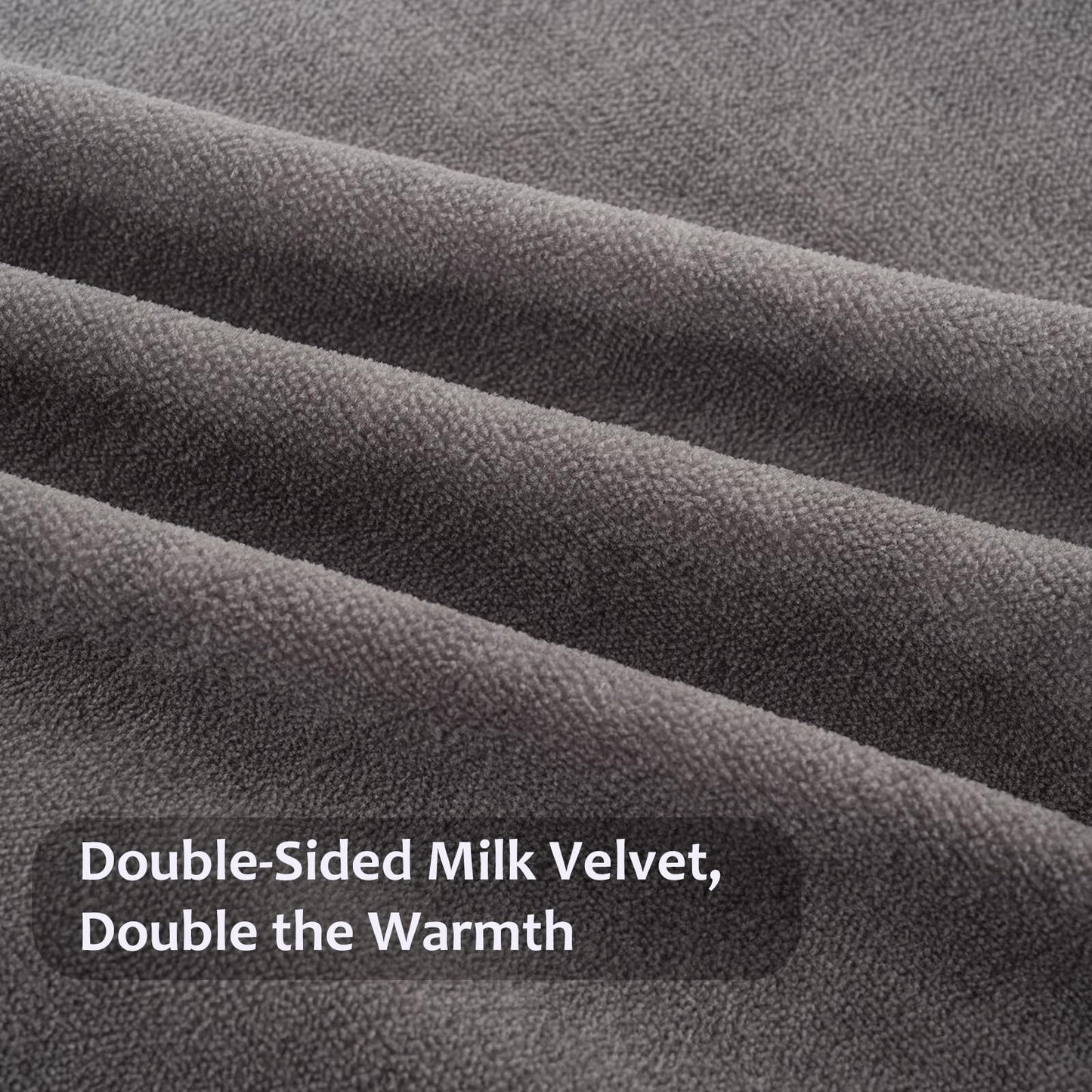 Bedbay Ombre Gray Velvety Fleece Comforter Set King Size Ultra Soft Plush Bedding Gradient Grey Thick Warm Cozy Winter Quilt Set with 2 Pillowcases Luxury Velvet Flannel Bedding Set 3 Pcs