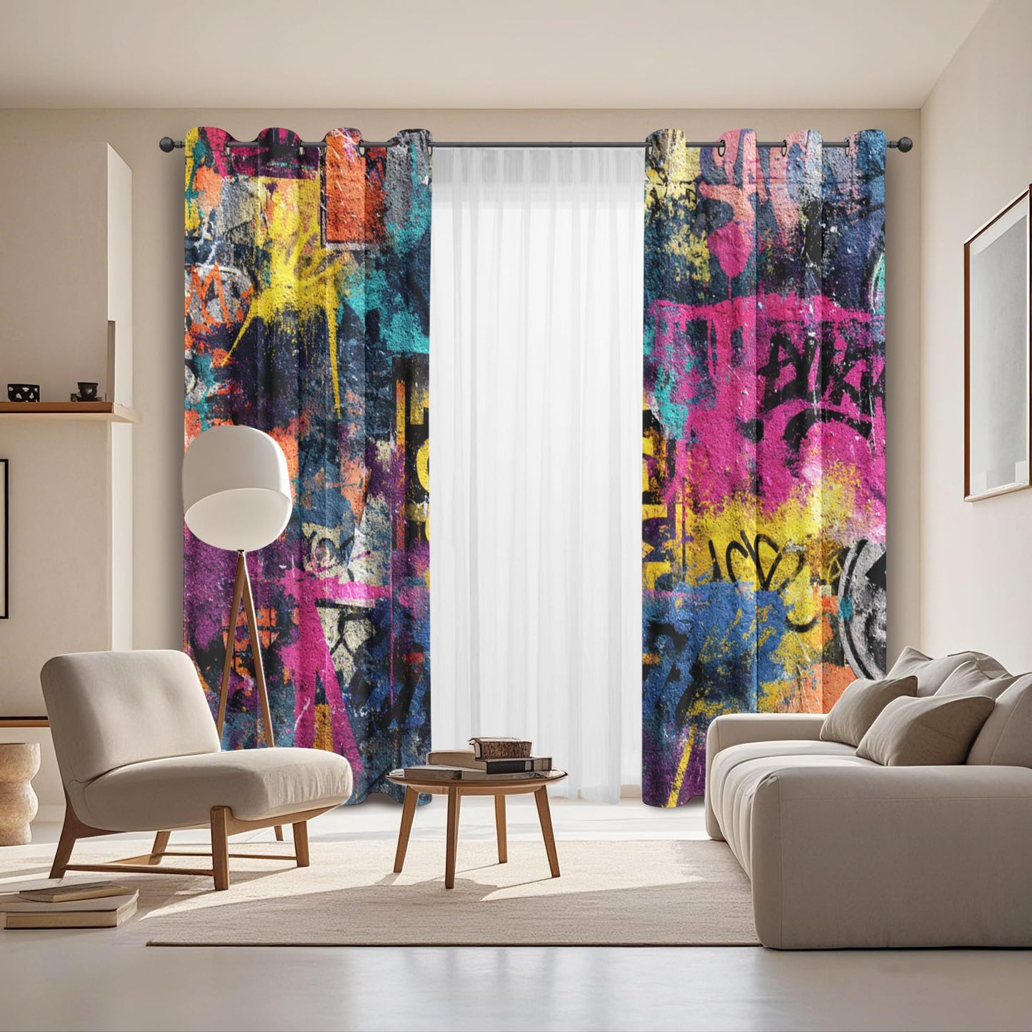 Graffiti Wall Curtains Colorful Graffiti