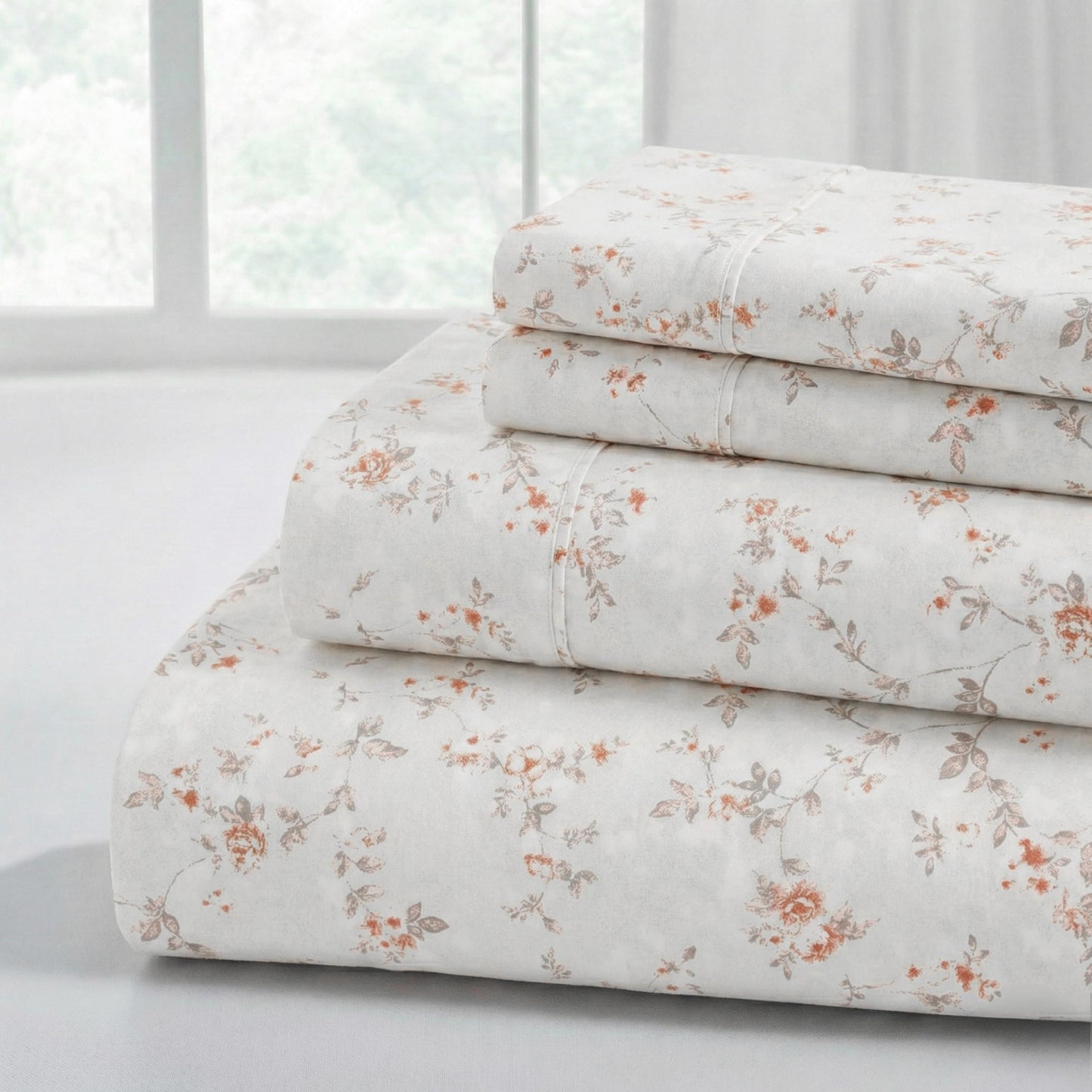 Modern Threads Silky Soft Microfiber and Wrinkle Free Sheets - Luxurious Microfiber Bed Sheets Includes Flat Sheet, Fitted Sheet with Deep Pockets, & Pillowcases Kashmir Rose Clay, Full