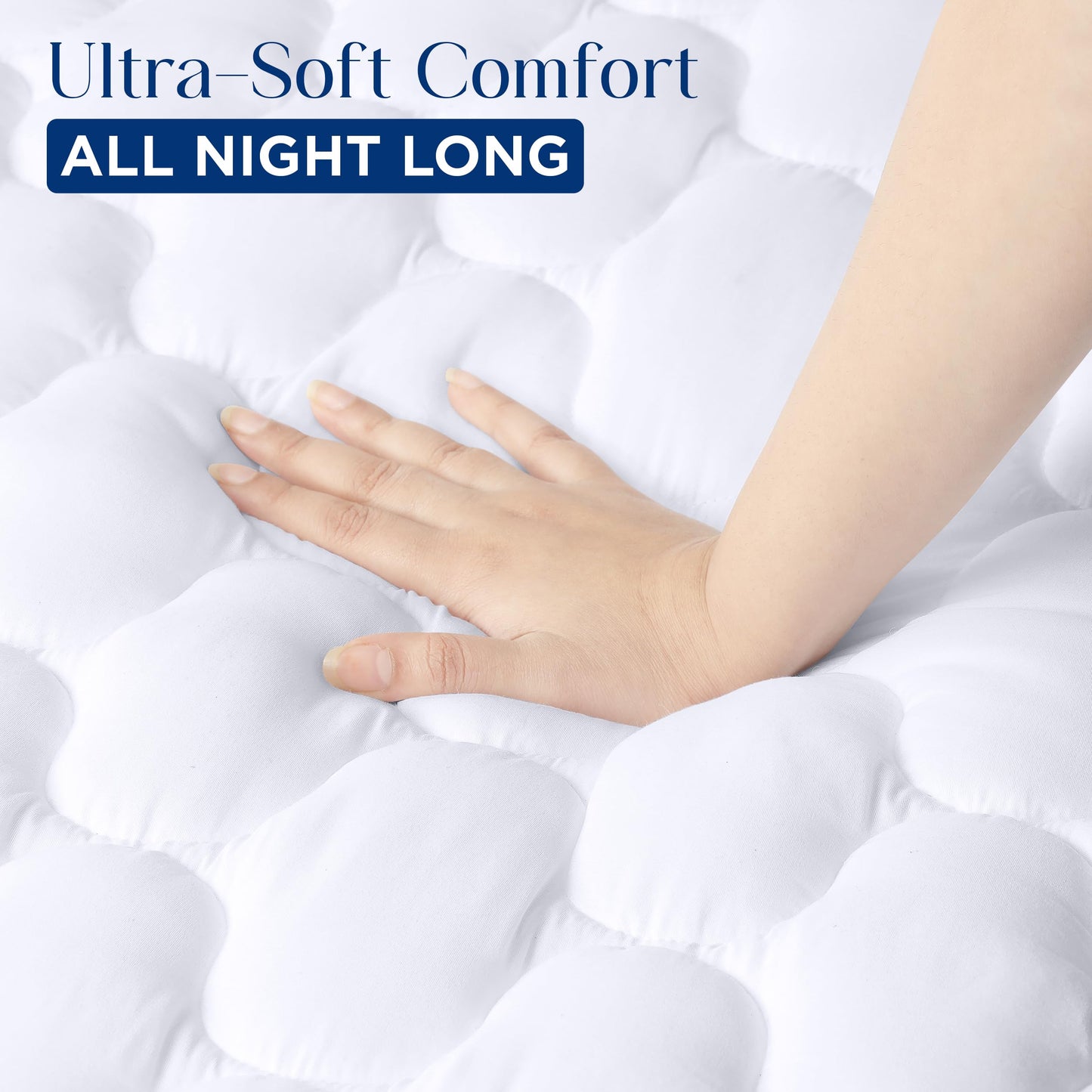 Utopia Bedding Waterproof Mattress Protector, Queen Mattress Pad, Noiseless Quilted Fitted Cover with Deep Pocket Stretches up to 16 Inches (White)