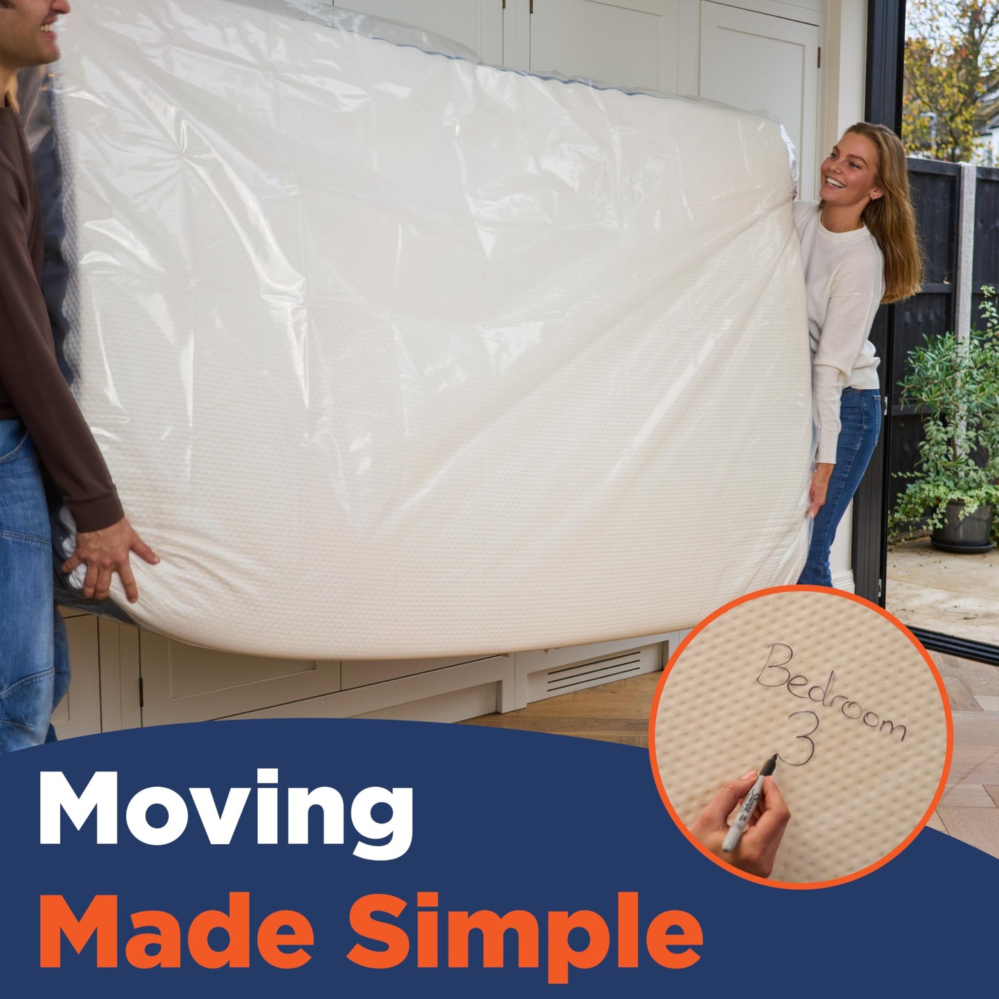 Queen Mattress Bags for Moving, Queen Mattress Bag for Storage, Plastic Cover for Bed Storage & Disposal, Matress Bag Protector XL - 60 x 100 x 14 inch