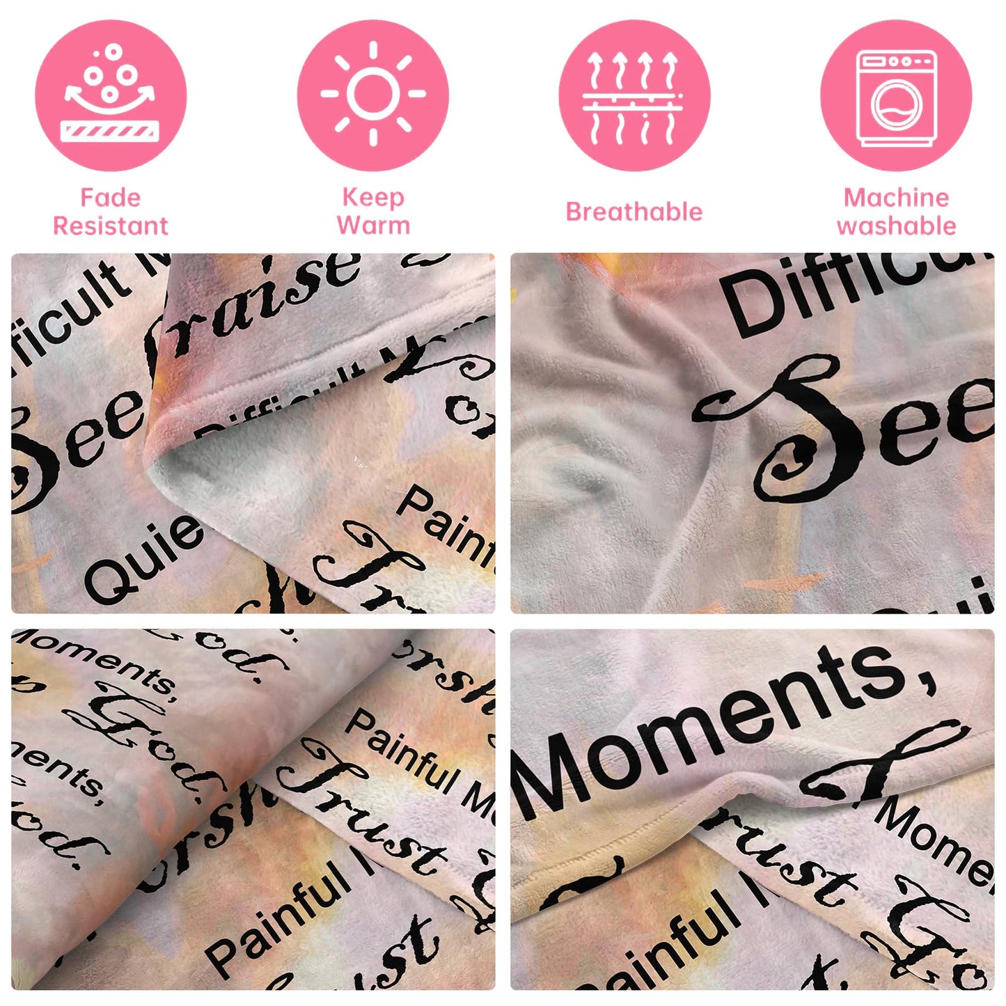 COMFAR Christian Gifts for Women Faith, Inspirational/Religious/Spiritual/Baptism Gifts for Adults/Girl, Soft Throw Blankets for Women/Men, First Holy Communion Gifts for Girls 40"x 50"